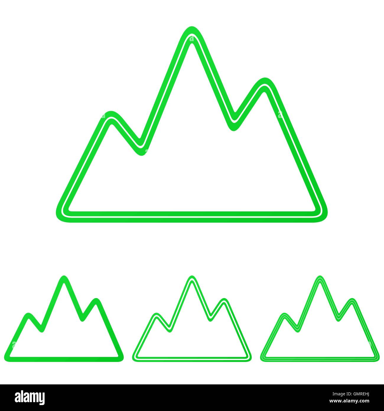 Green line mountain logo design set Stock Vector Image & Art Alamy