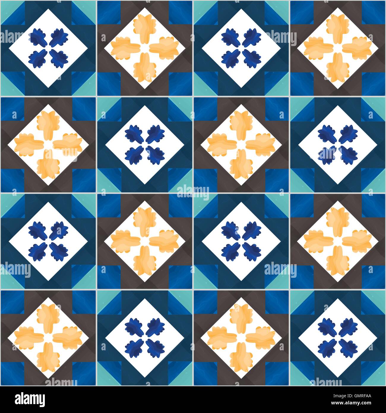 Turquoise and blue tiles Stock Vector Images - Alamy