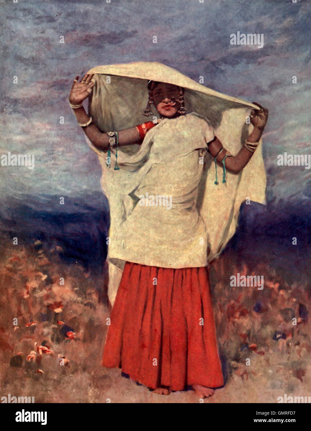 Late afternoon in India, circa 1902 Stock Photo
