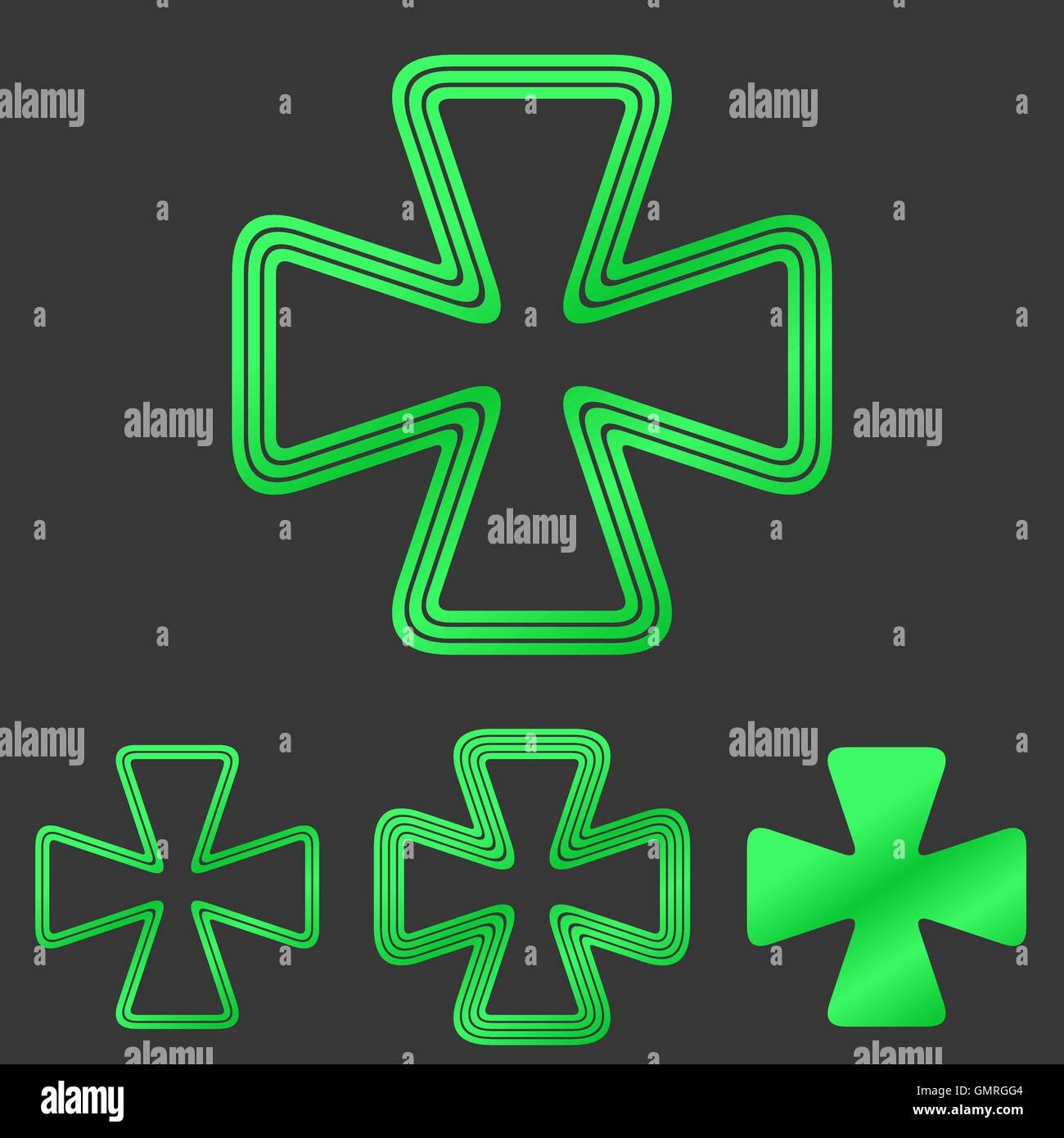 Green cloverleaf symbol icon design set Stock Vector Image & Art - Alamy