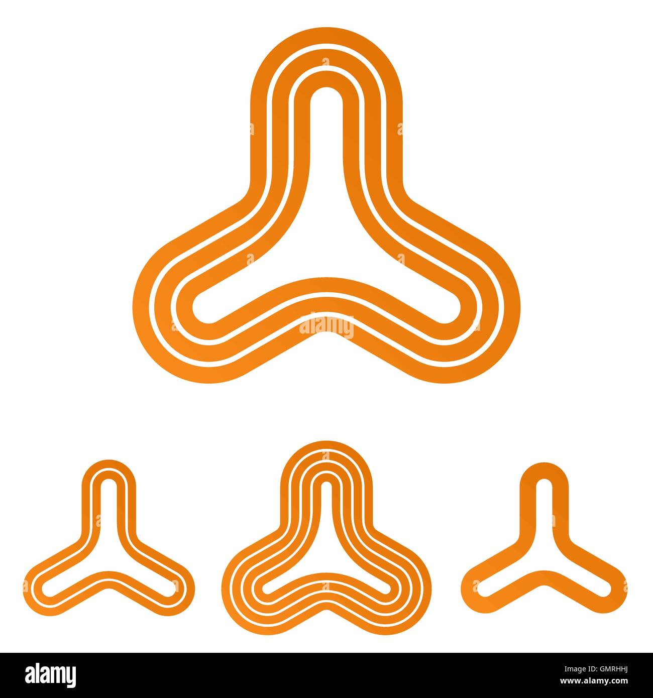 Orange line triangle logo design set Stock Vector Image & Art Alamy