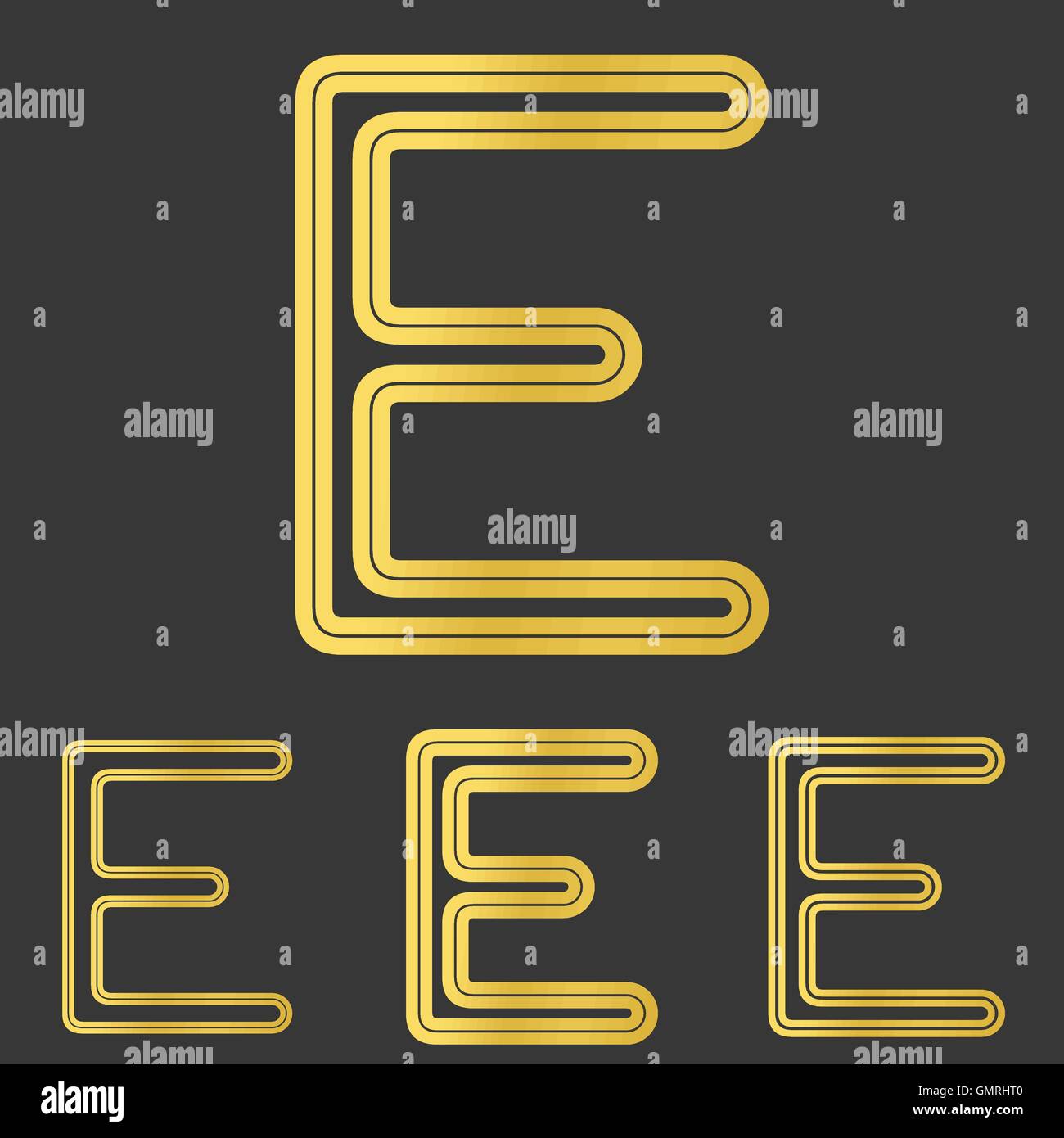 Golden line e logo design set Stock Vector Image & Art - Alamy