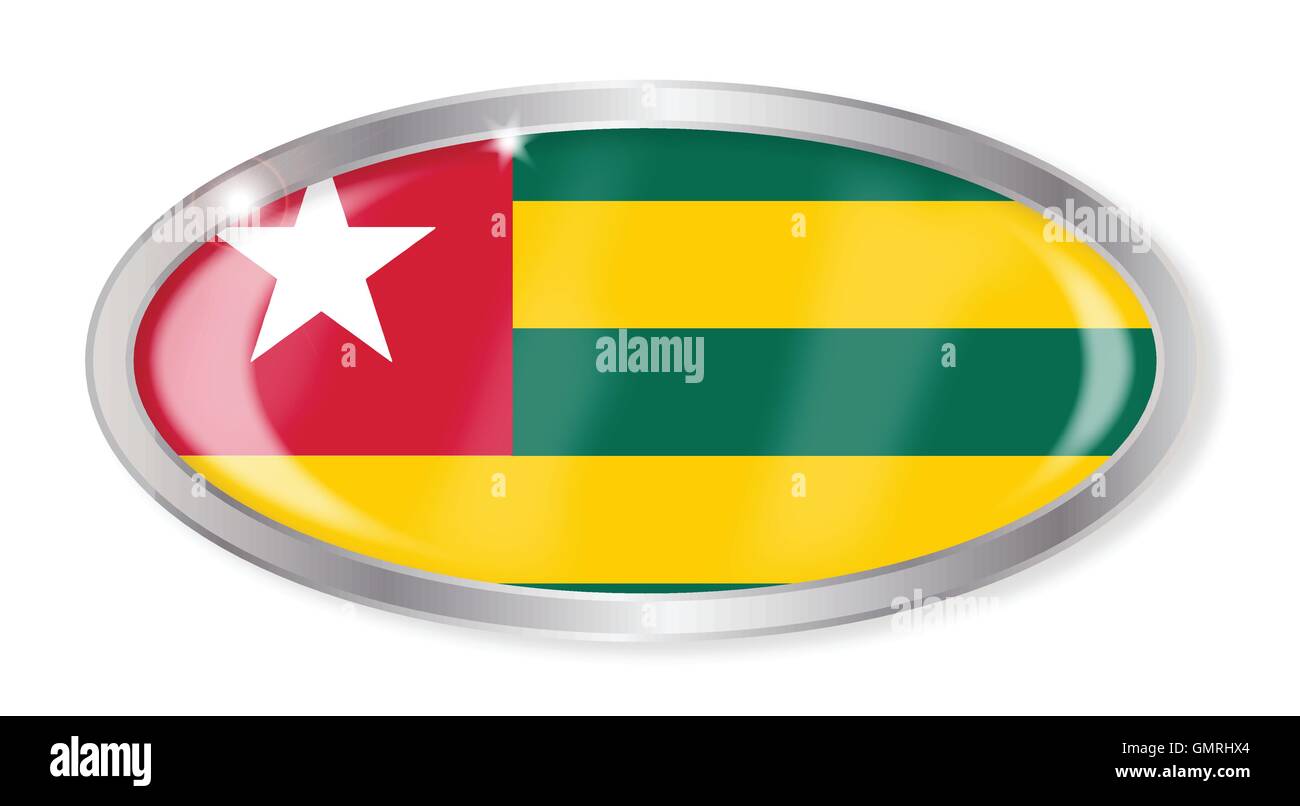 Togo Flag Oval Button Stock Vector
