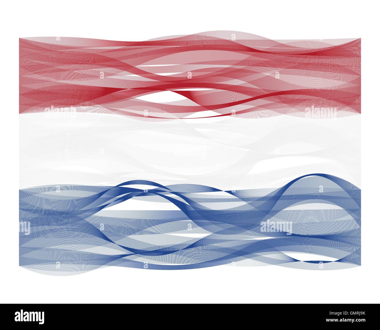 Wave line flag of the Netherlands Stock Vector