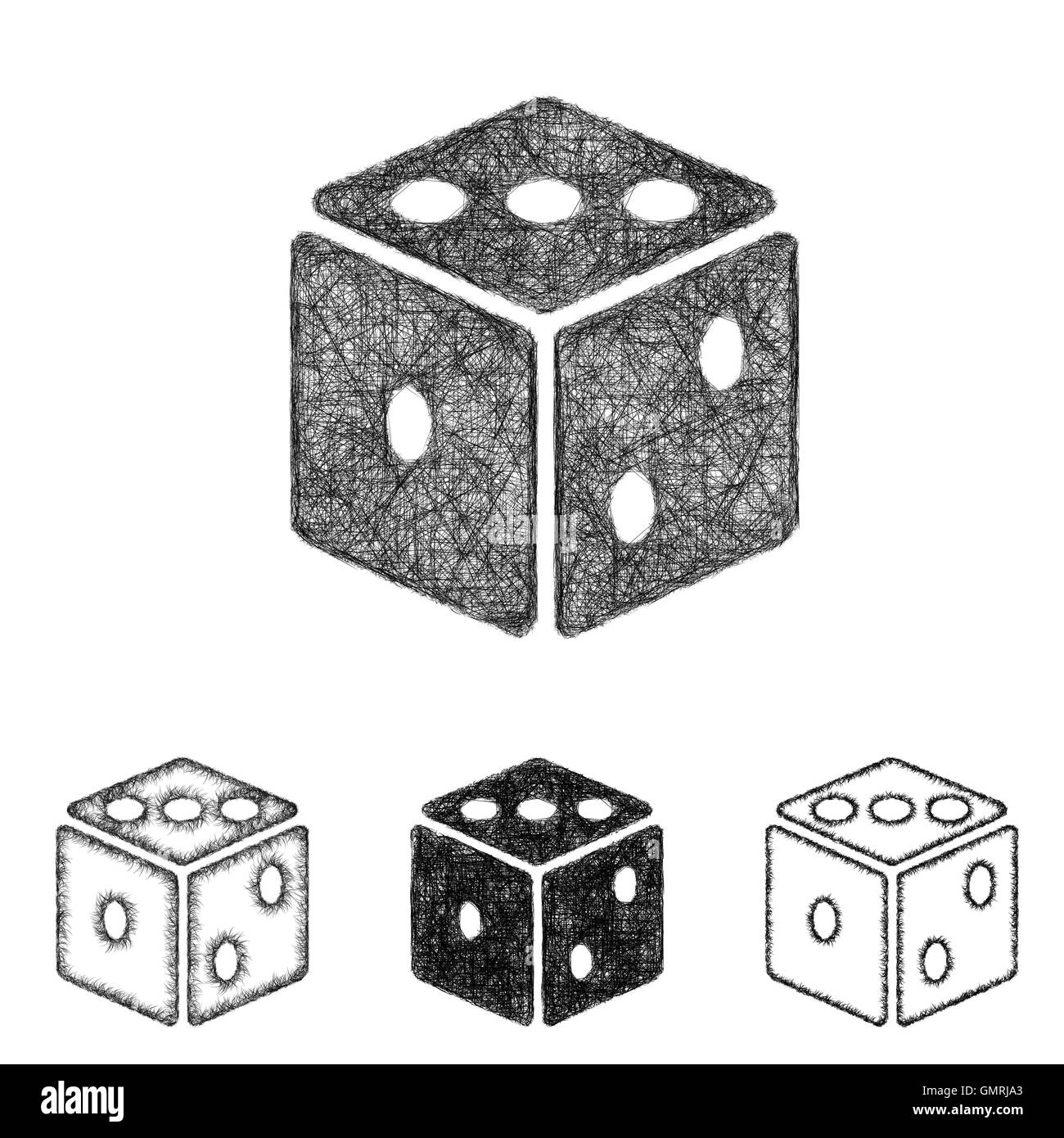 Dice icon set sketch line art Stock Vector Image & Art Alamy