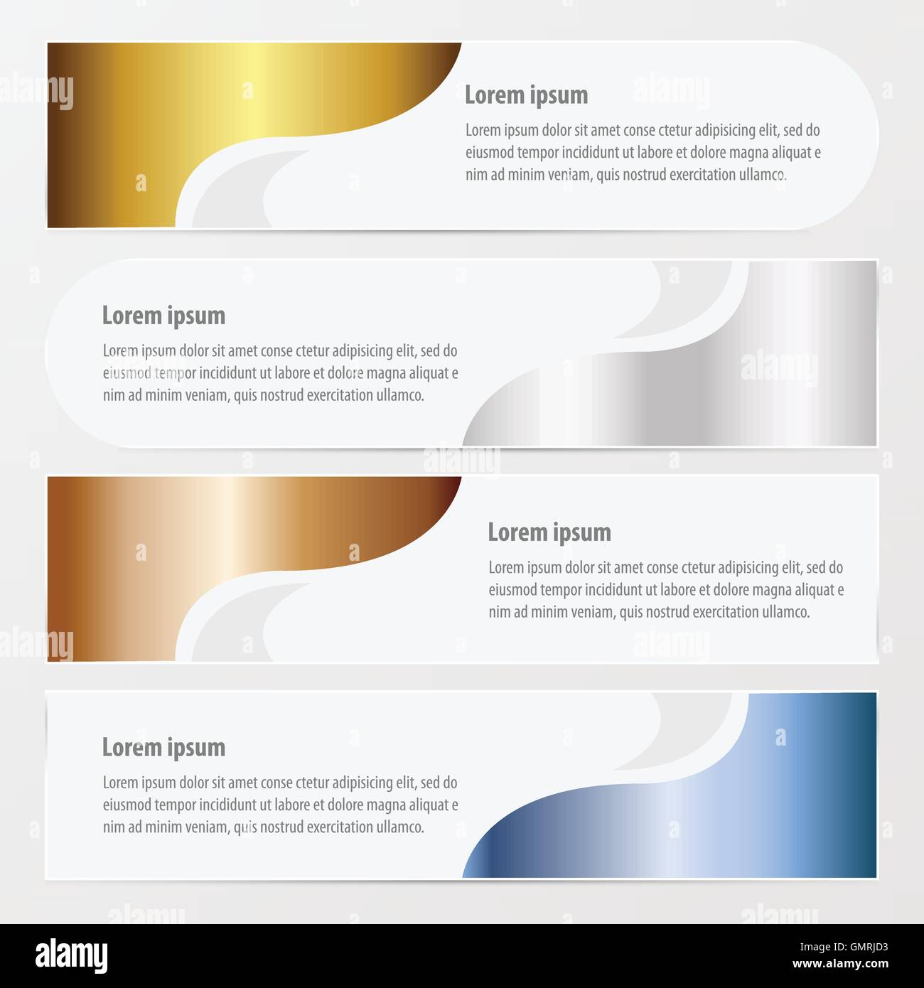 banner design gold, bronze, silver, blue color Stock Vector Image & Art