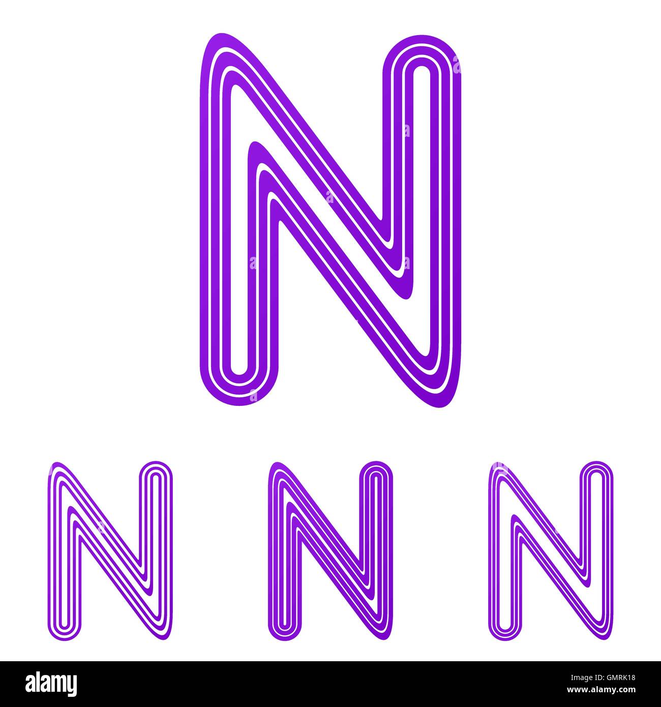 Purple line n logo design set Stock Vector Image & Art Alamy