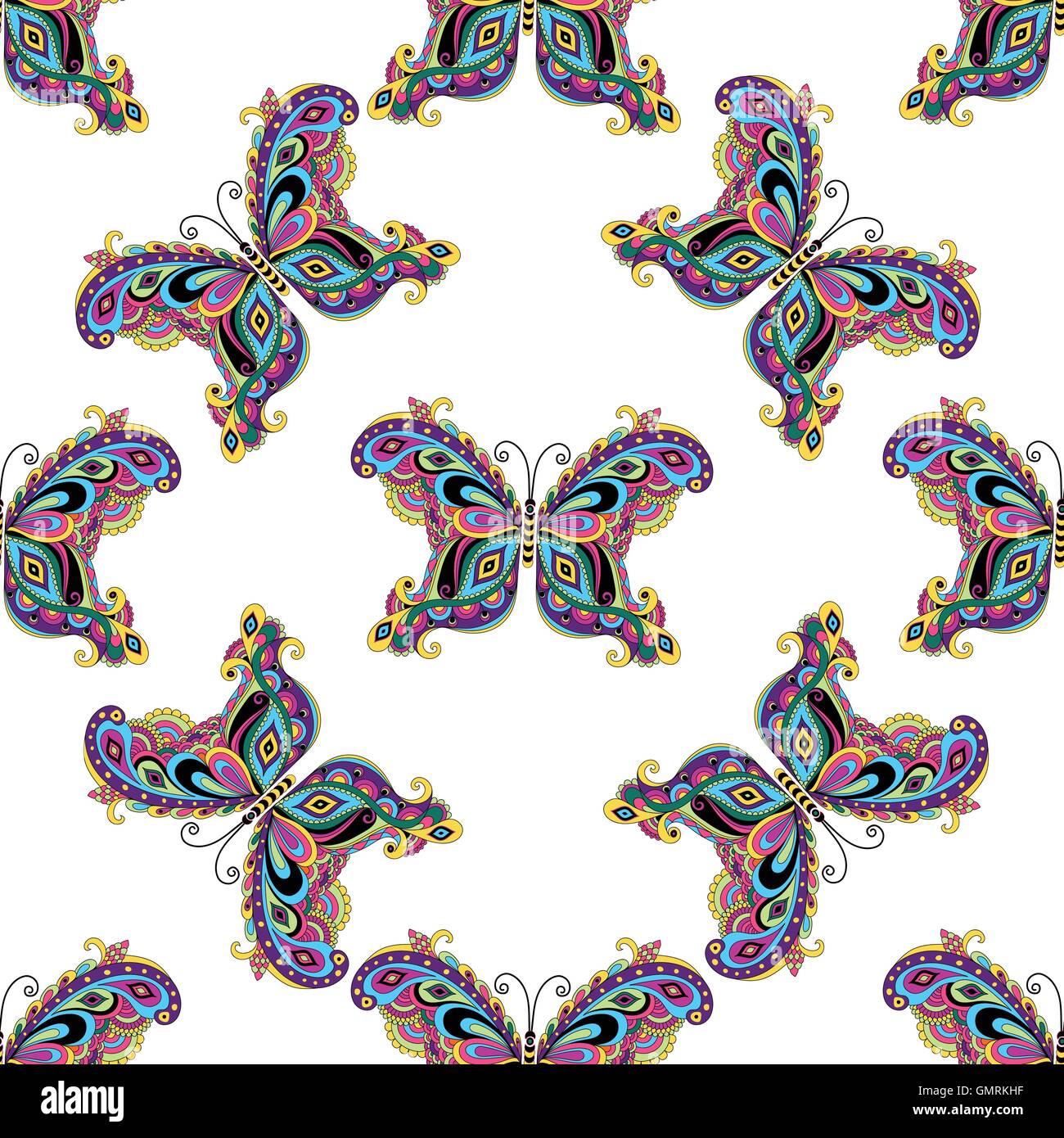 Seamless pattern with butterflies Stock Vector Image & Art - Alamy
