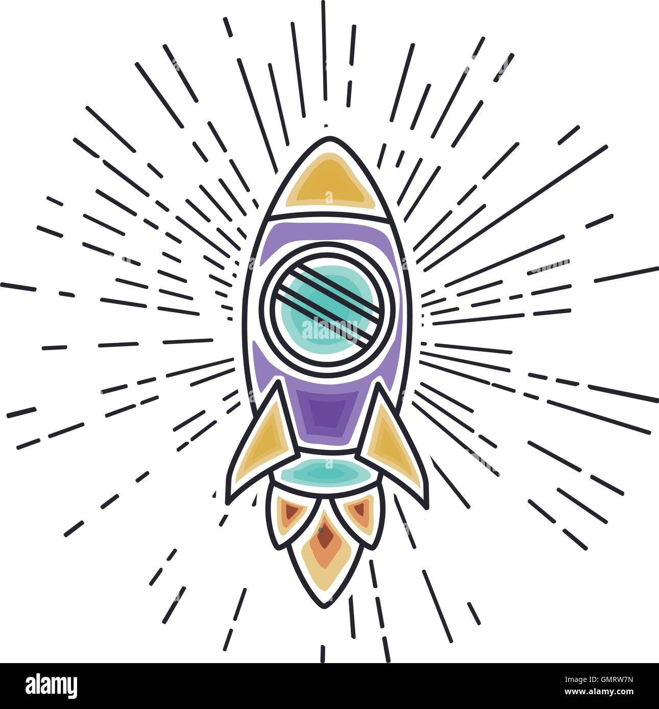 rocket startup launcher isolated icon Stock Vector Image & Art - Alamy