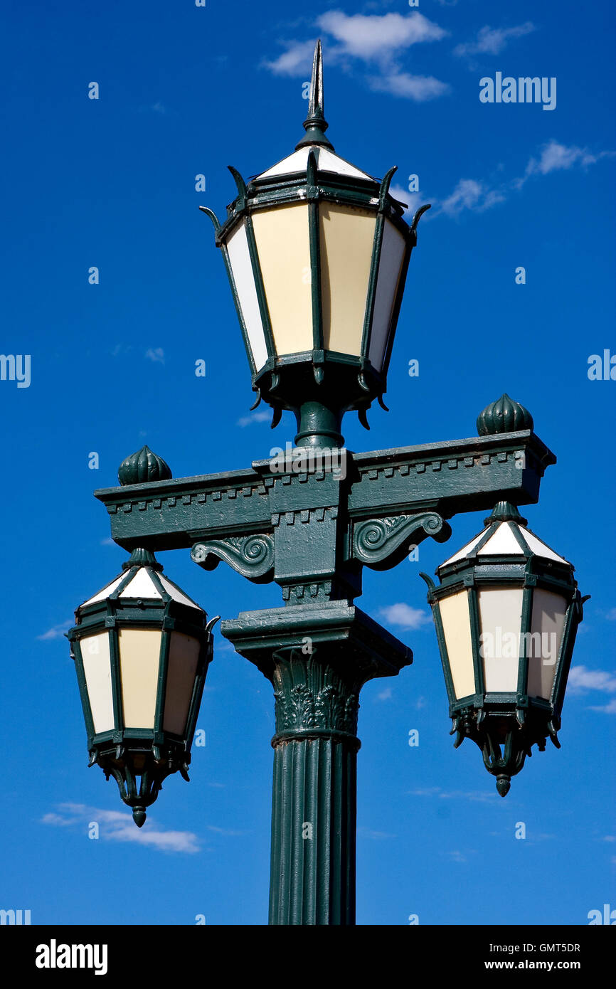 old green street lamp and clouds Stock Photo Alamy
