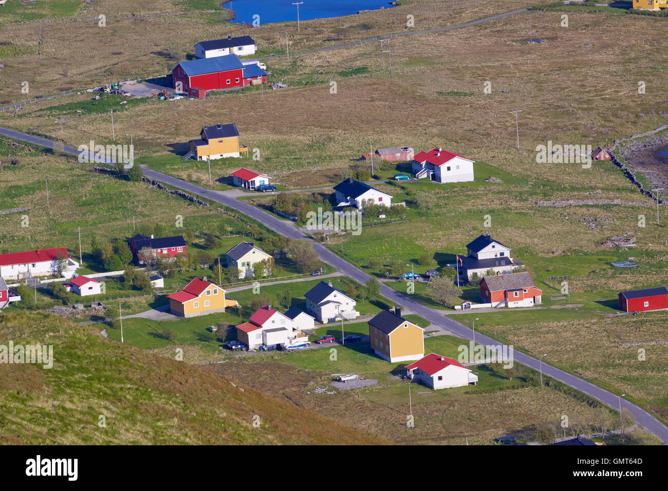 Aerial view village buildings hi-res stock photography and images - Alamy