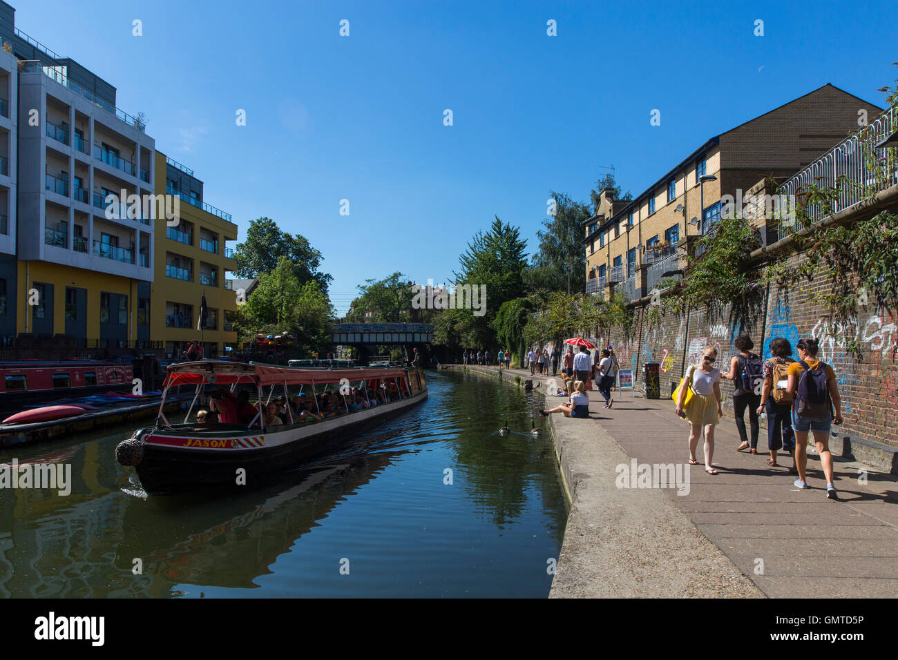 London, England. 26th August 2016. Regent's Canal. Stock Photo