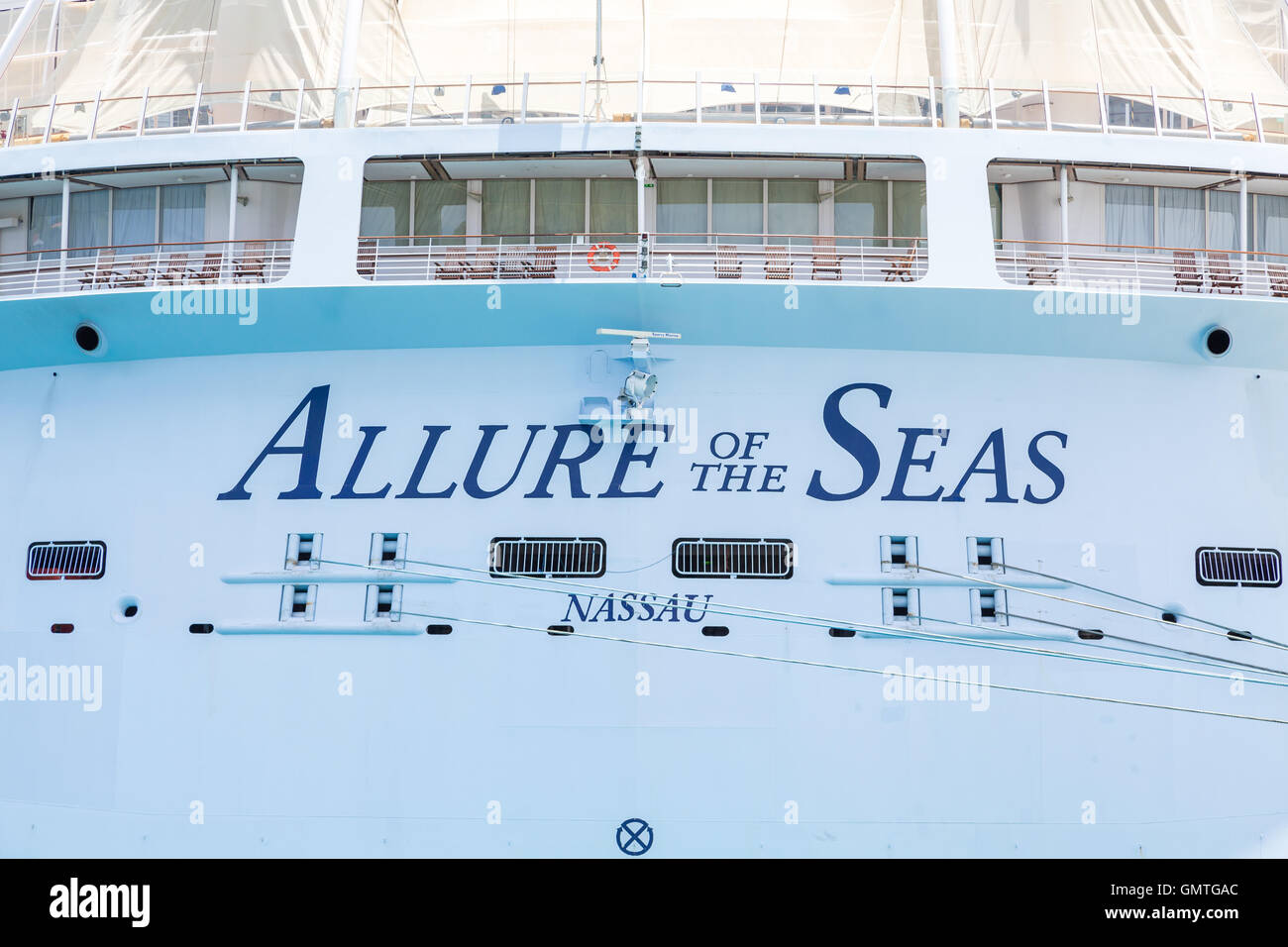 Allure of the Sea Docked in St Martin in the Caribbean Stock Photo