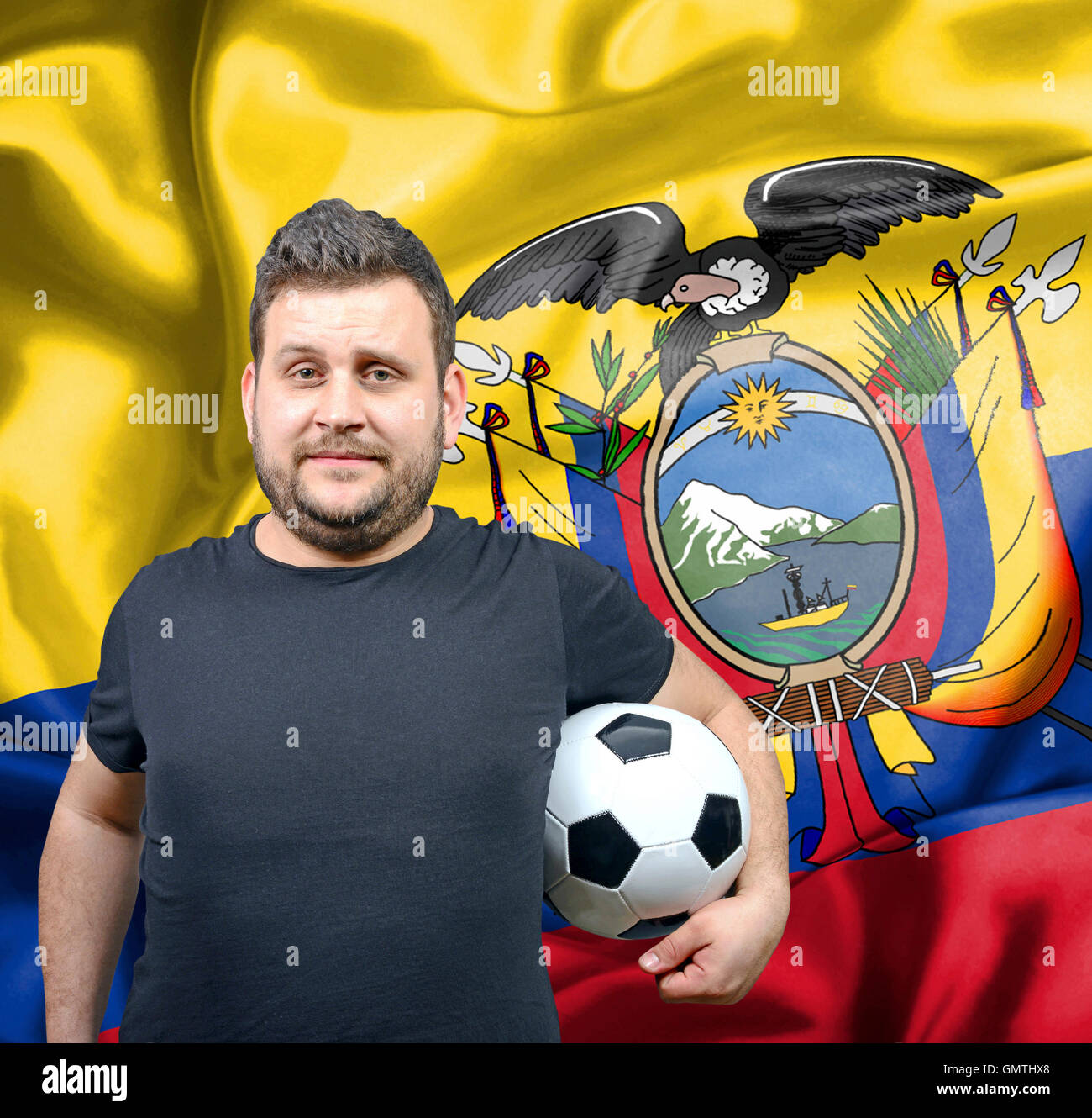 Proud football fan of Ecuador Stock Photo