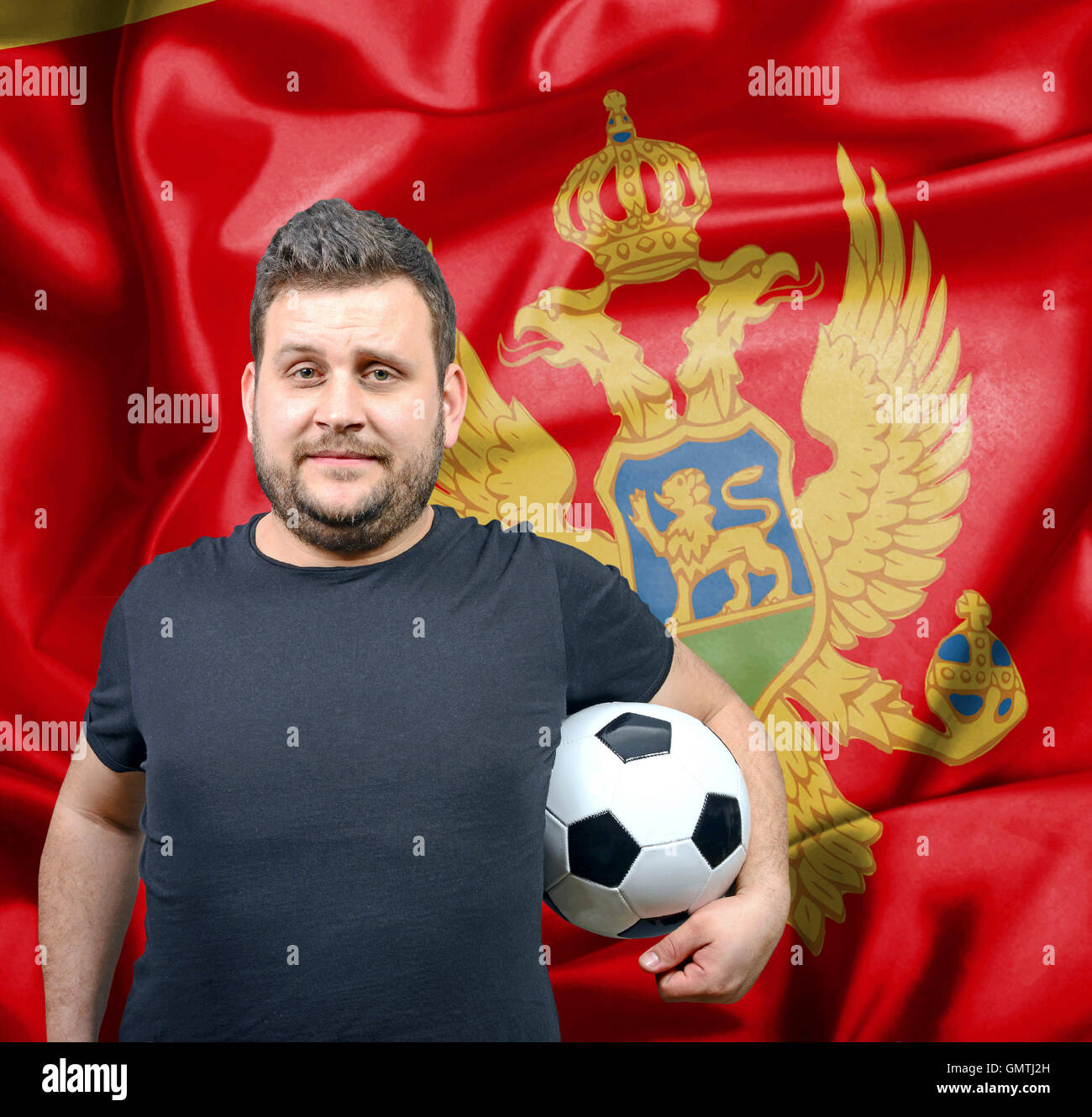 Proud football fan of Montenegro Stock Photo - Alamy