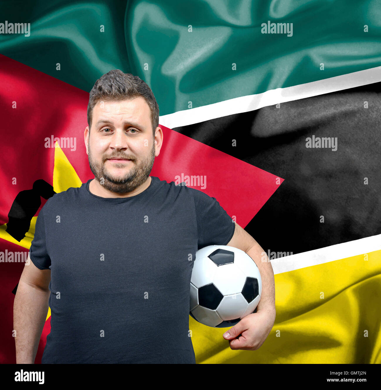 Proud football fan of Mozambique Stock Photo Alamy