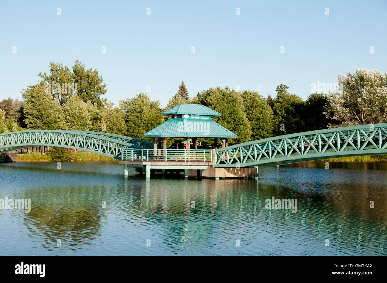 Bernard Valcourt Bridge - Edmundston - New Brunswick Stock Photo