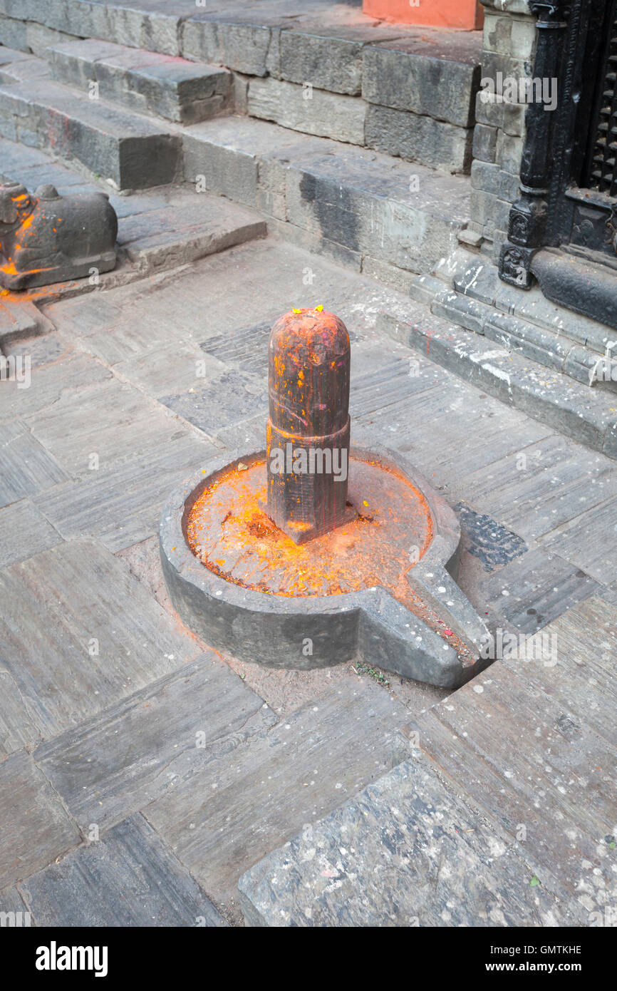 Shiva lingam, Pashupatinath temple,  Kathmandu, Nepal Stock Photo