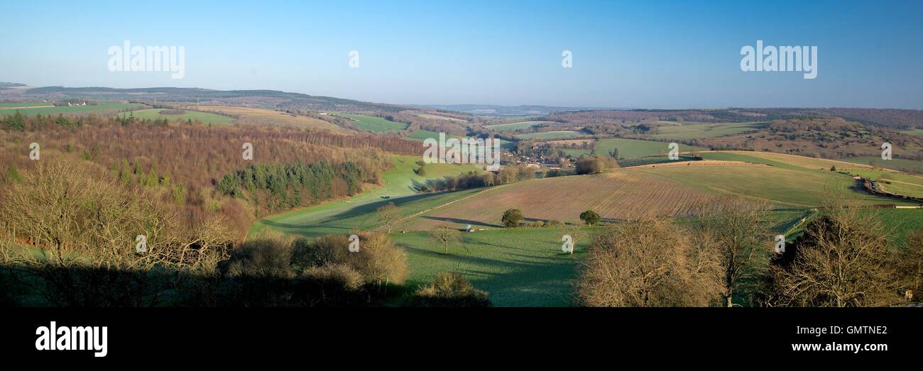 Downland panorama at Singleton Stock Photo