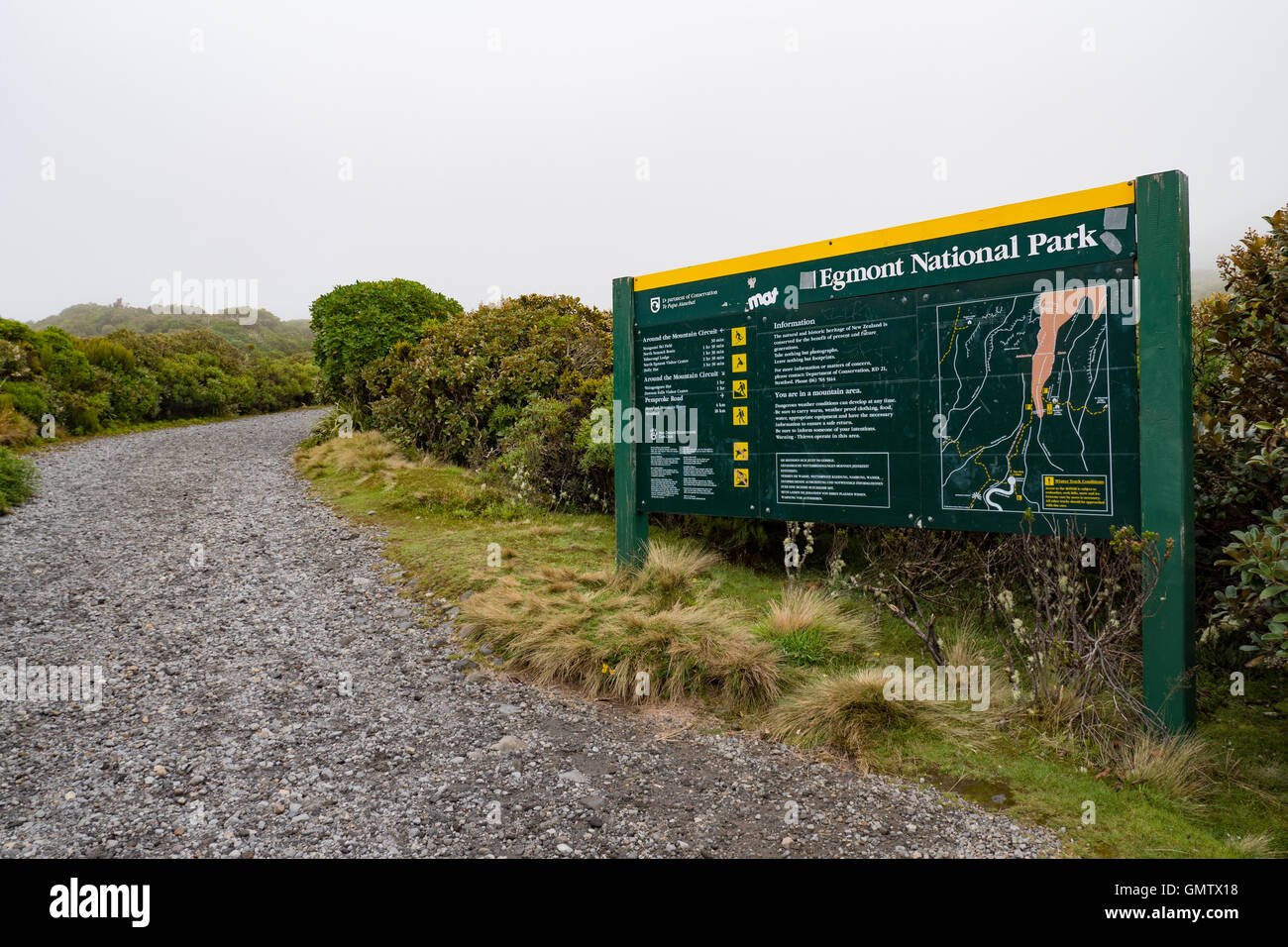 Walking track sign at Manganui Egmont National Park Taranaki