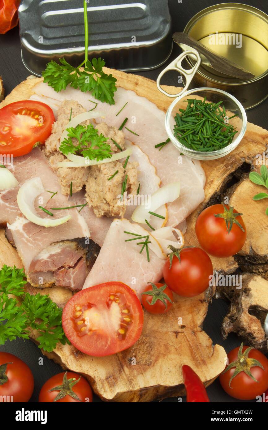 Crushed tuna canned. The fishing industry, canned fish. Diet food