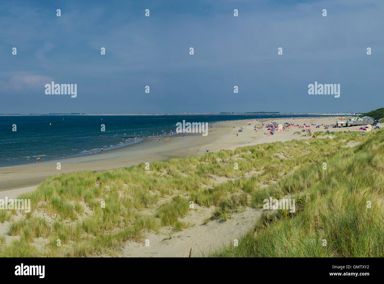 The beach on the North Sea in the Netherlands. Stock Photo
