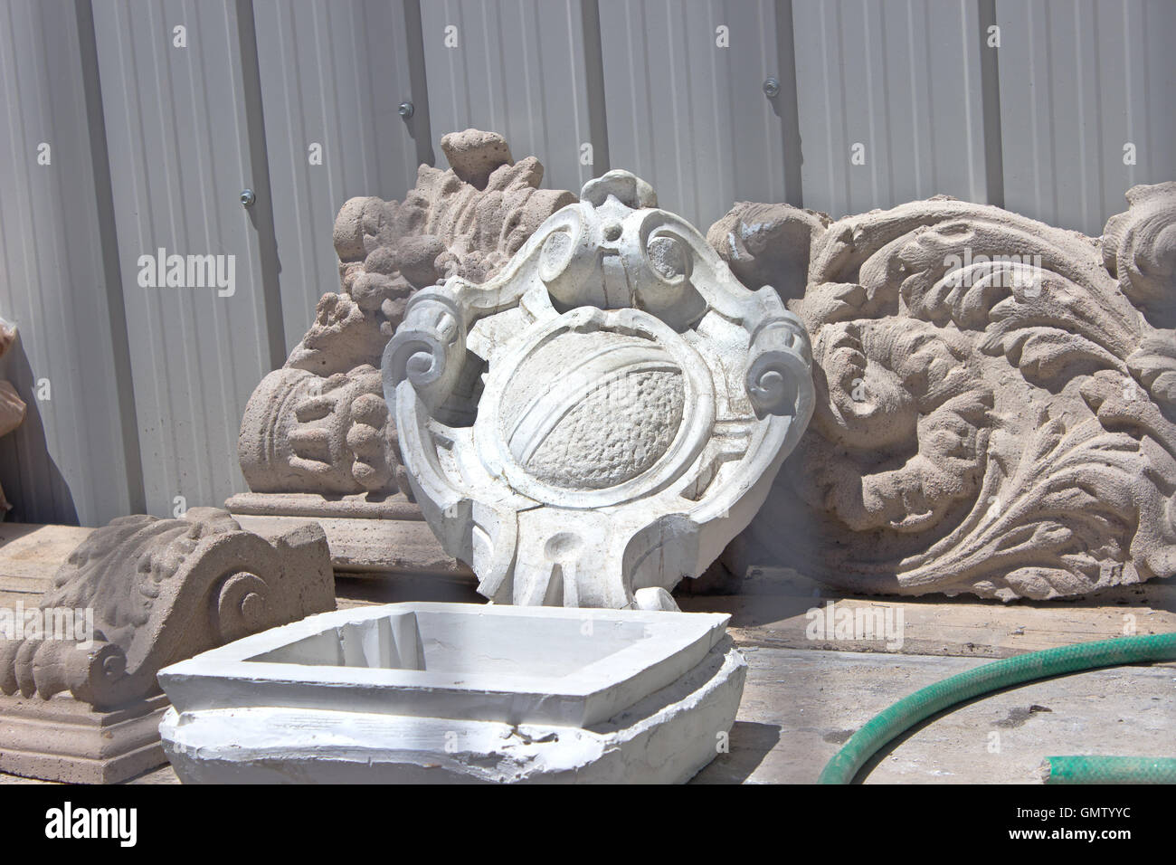 Ornament of plaster for facade decoration Stock Photo