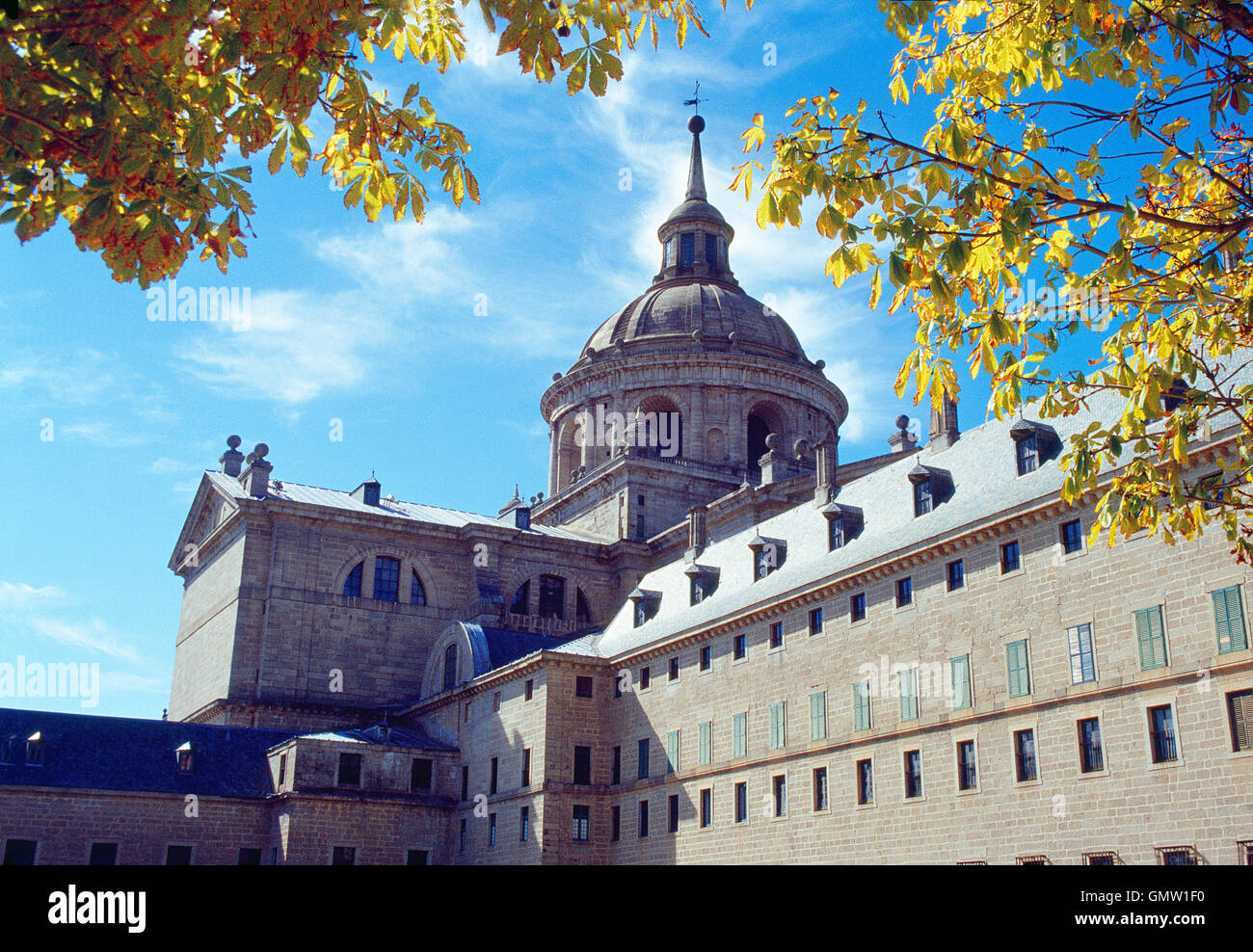 Basilica of the Royal Monastery. San Lorenzo del Escorial, Madrid province, Spain. Stock Photo