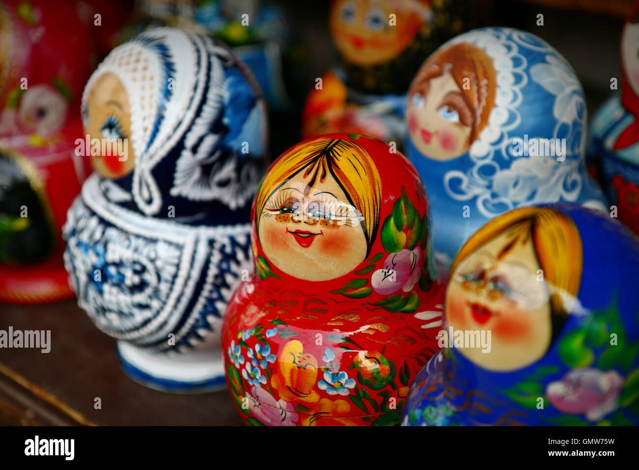 Traditional Matryoshka dolls Stock Photo