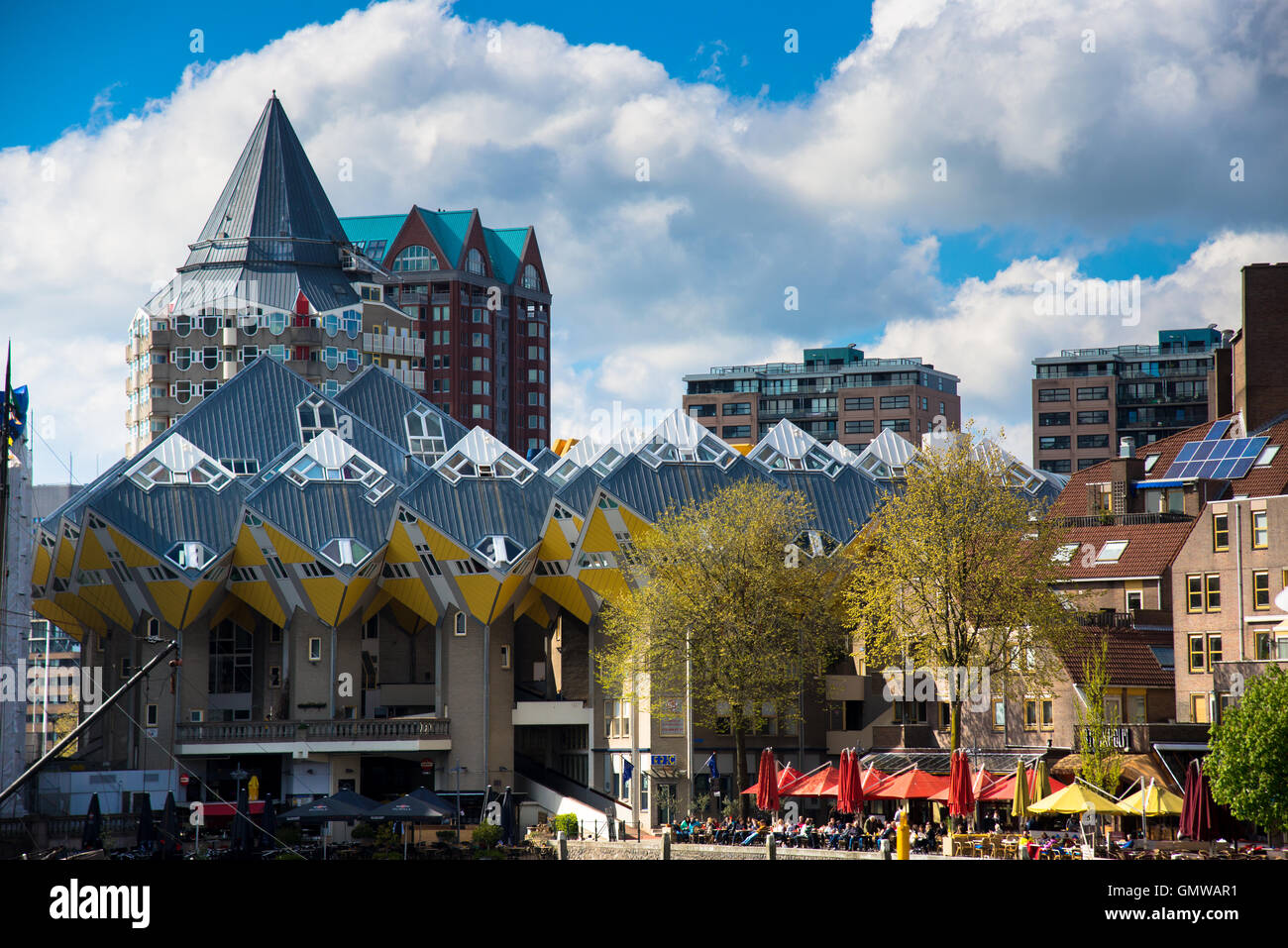 apartments and houses at harbour in blaak in rotterdam holland Stock