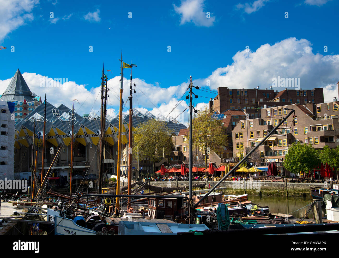 apartments and houses at harbour in blaak in rotterdam holland Stock