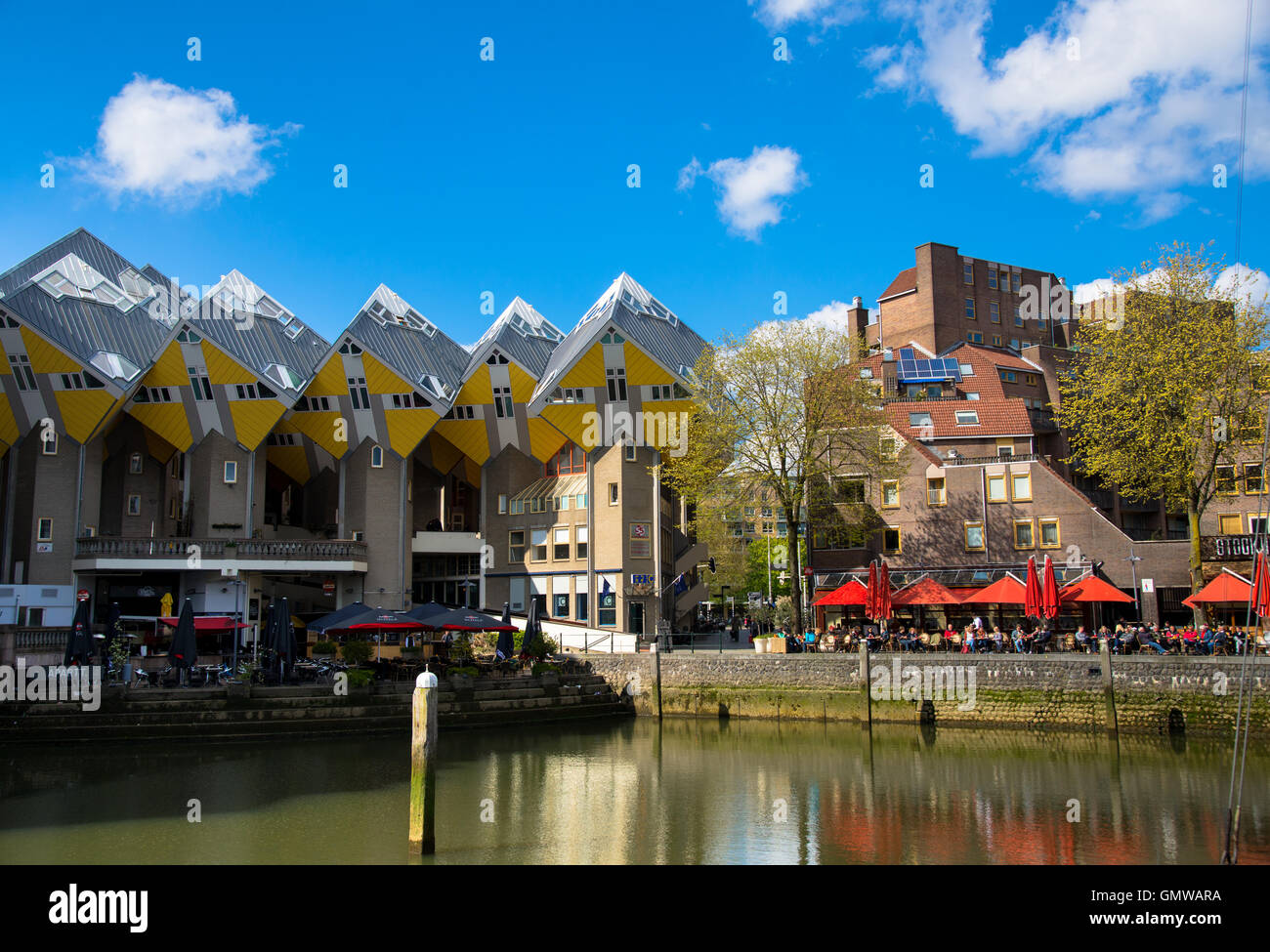 square houses at blaak in rotterdam holland Stock Photo
