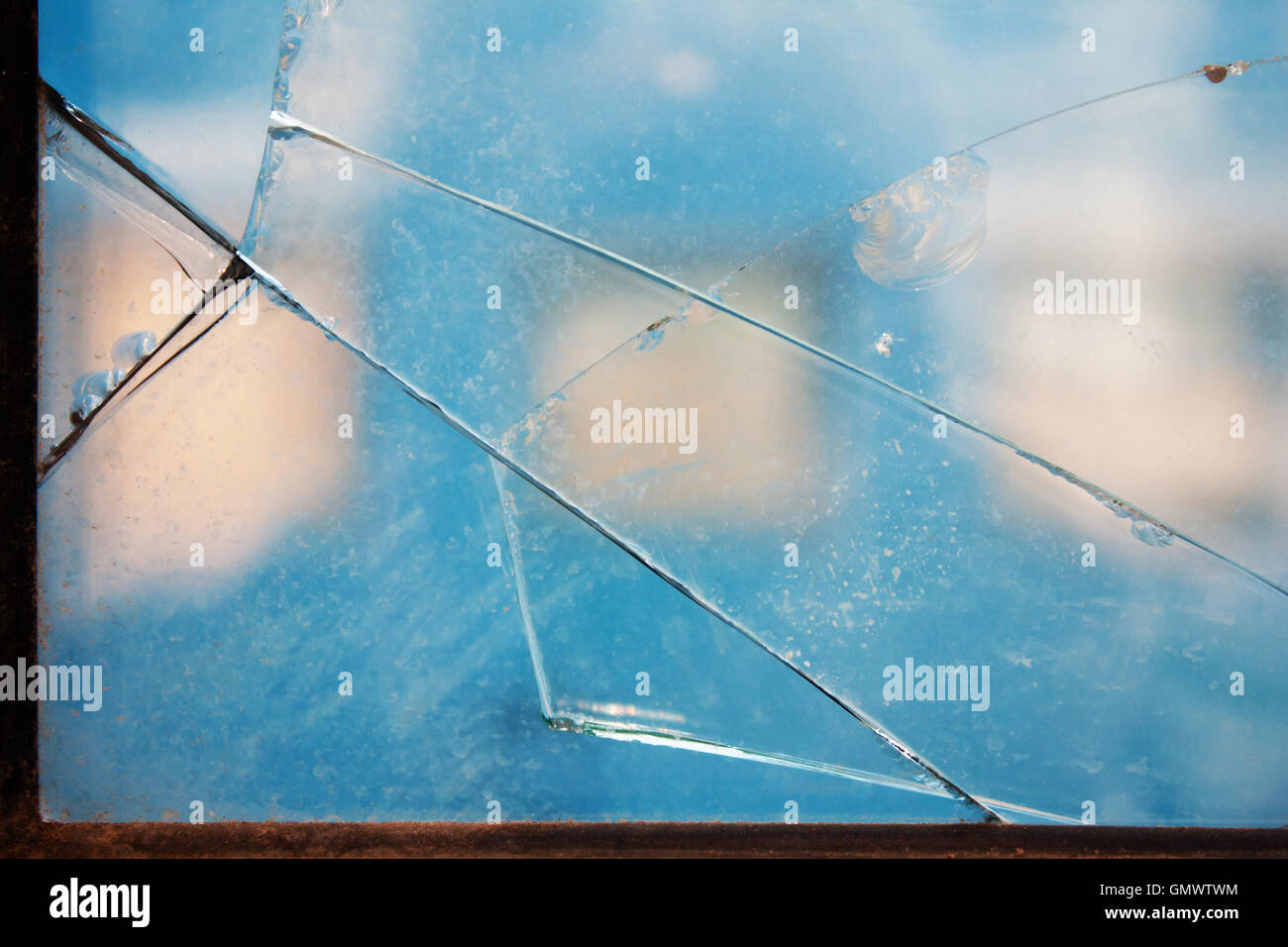 Broken window glass Stock Photo Alamy