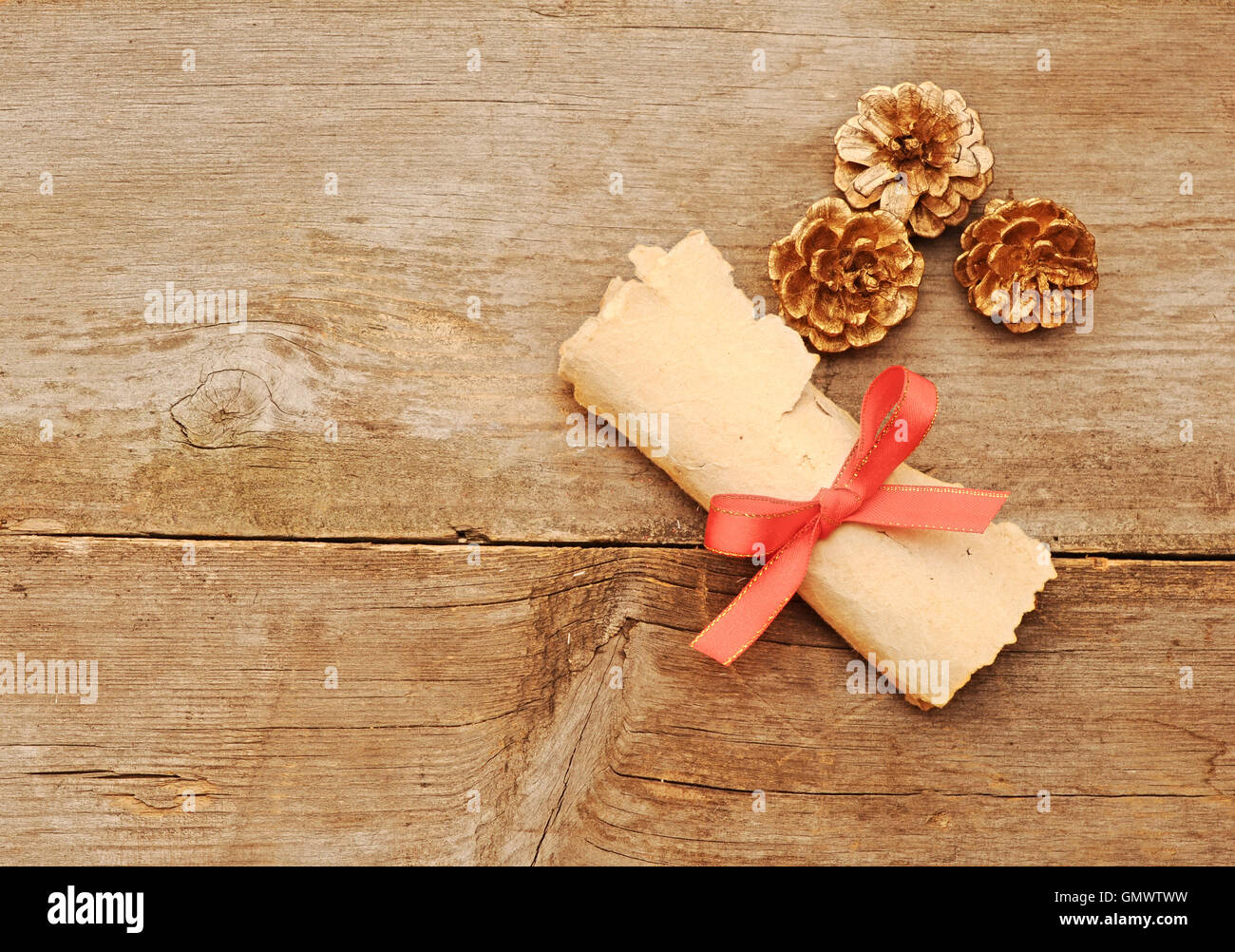 vintage paper roll with gold cones Stock Photo Alamy