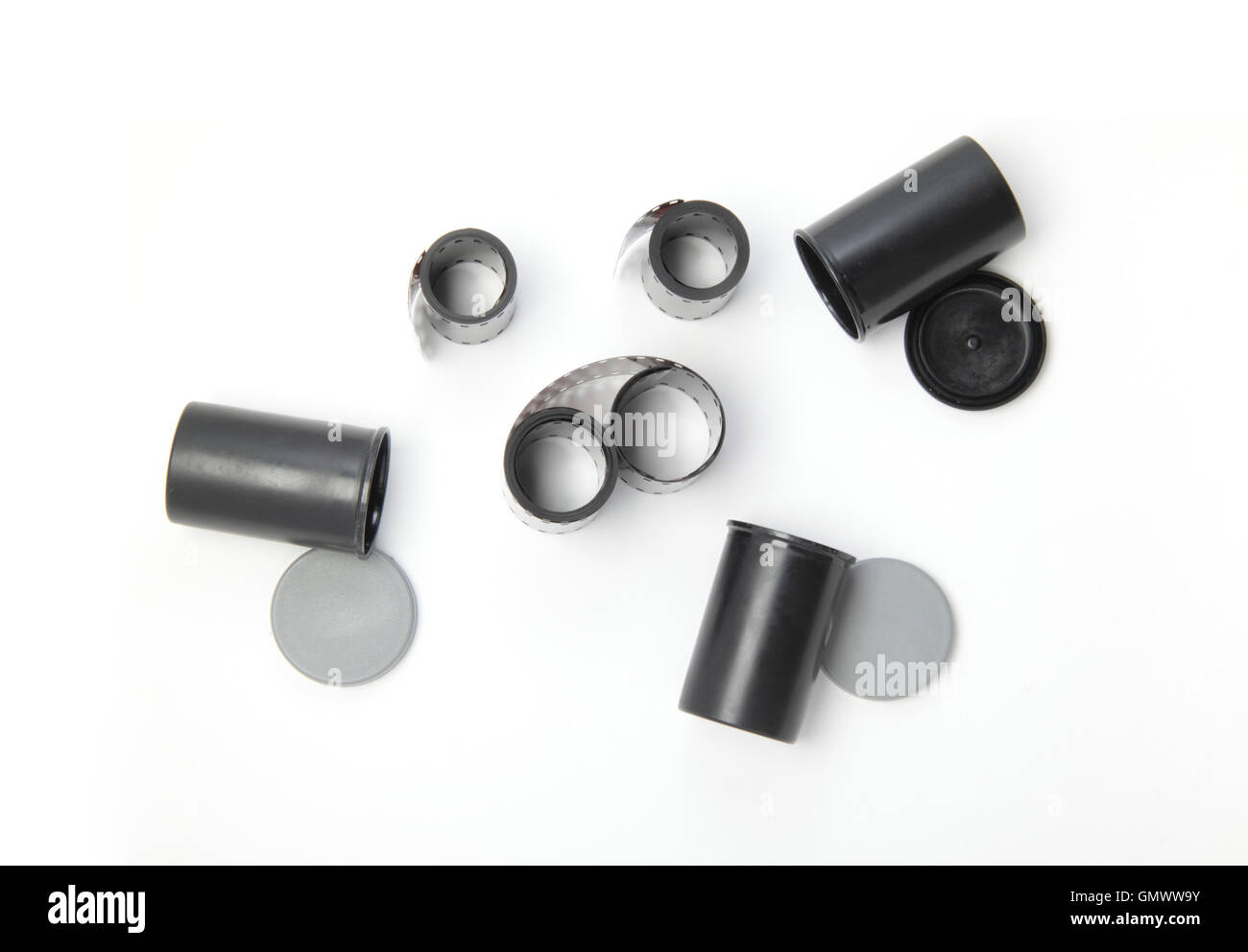 Film and film packs isolated on white Stock Photo - Alamy