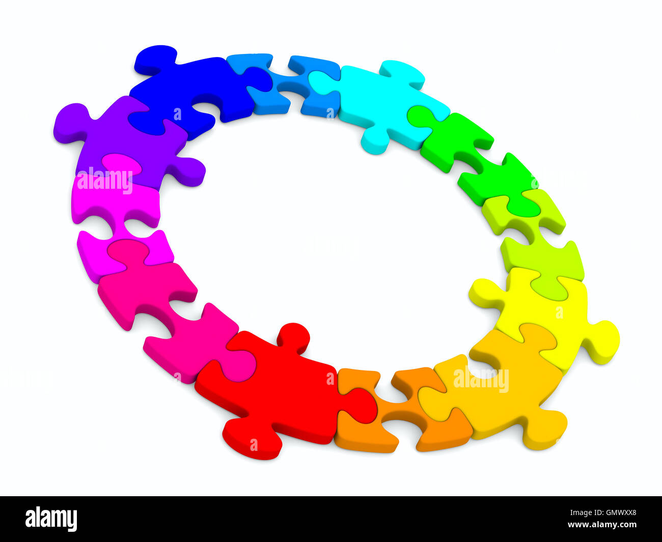 Puzzle on white background. Isolated 3D image Stock Photo - Alamy
