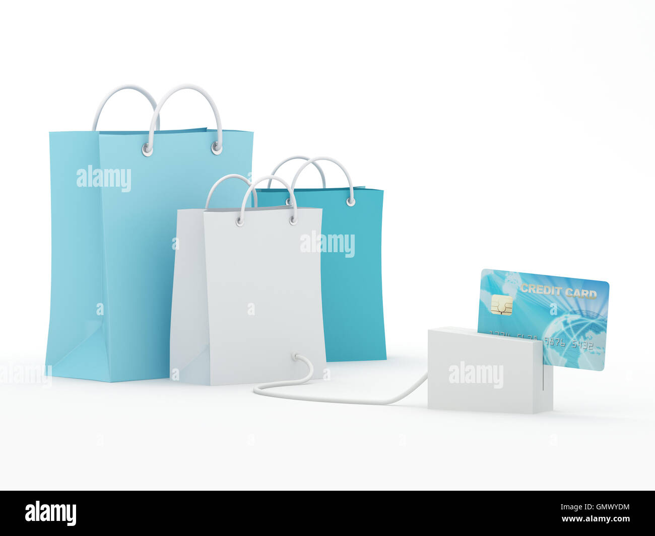 Online Credit Card Purchase Stock Photo