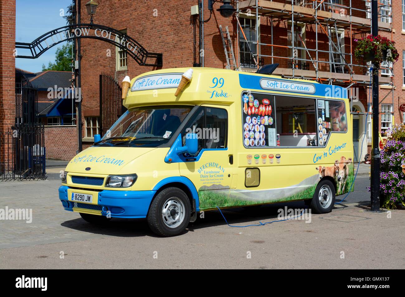 Ice cream van, Ludlow town centre, Ludlow, Shropshire, UK Stock Photo