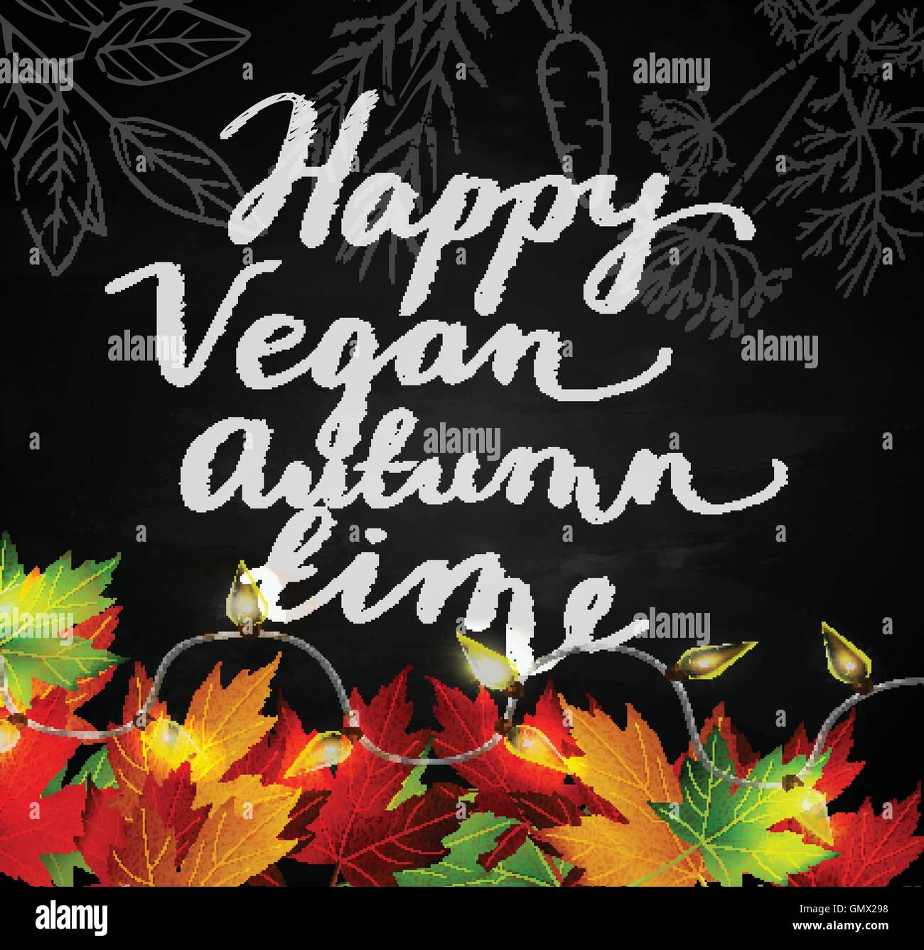 Chalkboard with autumn leaves Stock Vector Image & Art - Alamy