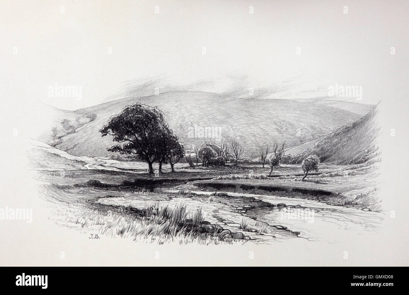Hope Glen, East Lothian, Scotland. (From 'Sketches in East Lothian' by Thomas B. Blacklock...1892) Stock Photo