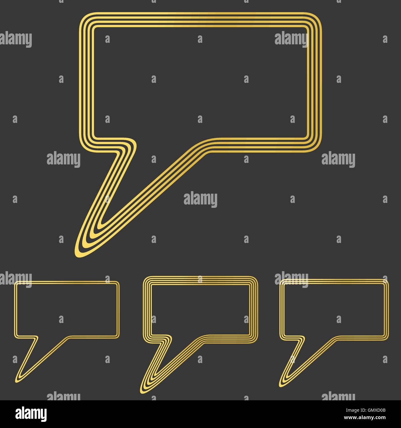 Golden line speech logo design set Stock Vector Image & Art - Alamy