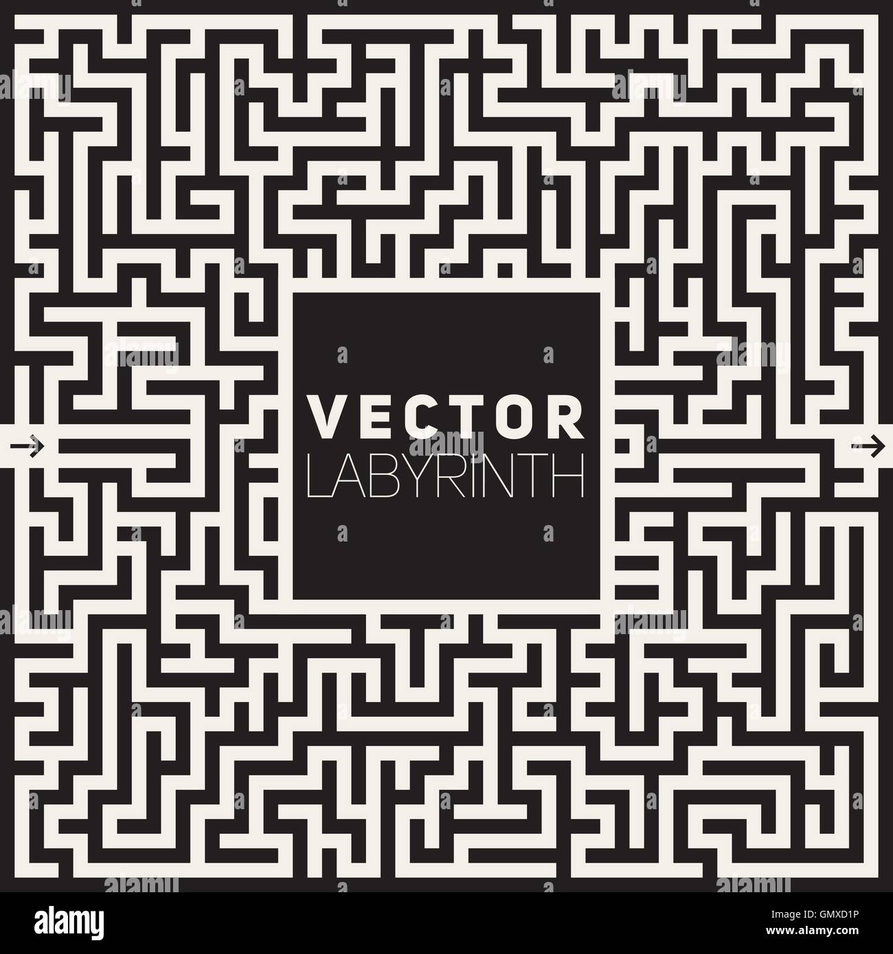 Vector Labyrinth Black And White Maze Frame Background Stock Vector