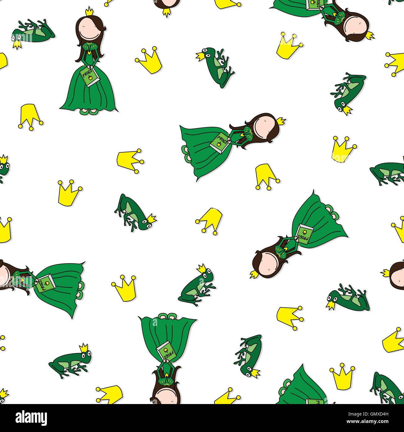 Prince Crown Frog Pattern Print Dress