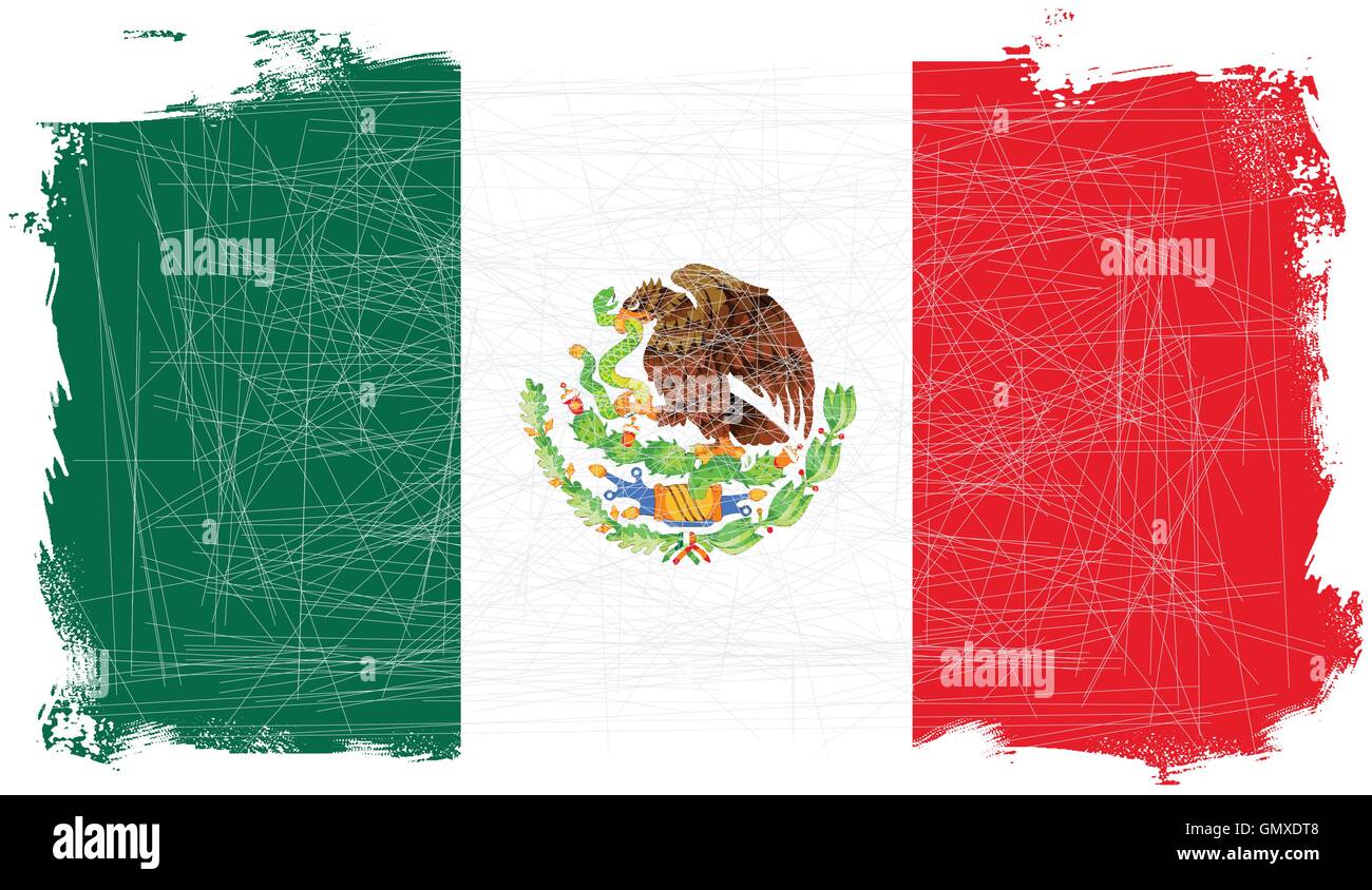 Mexican Flag Grunge Stock Vector
