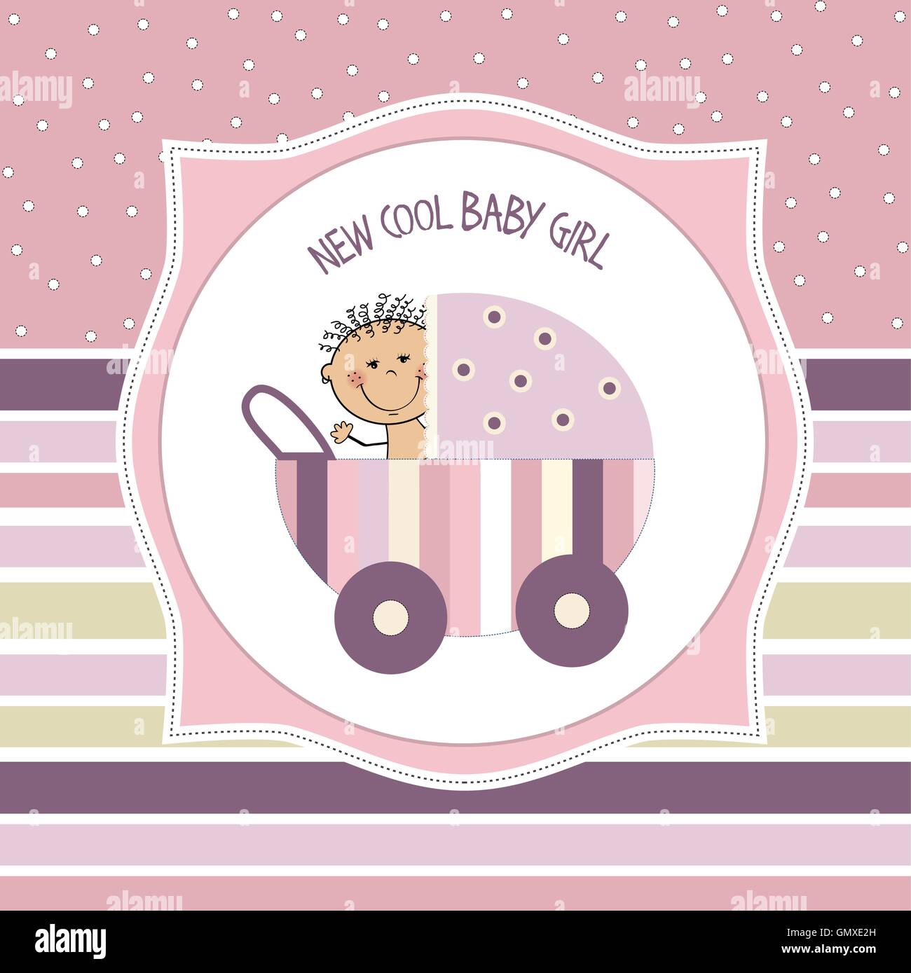 baby girl shower card Stock Vector Image & Art - Alamy