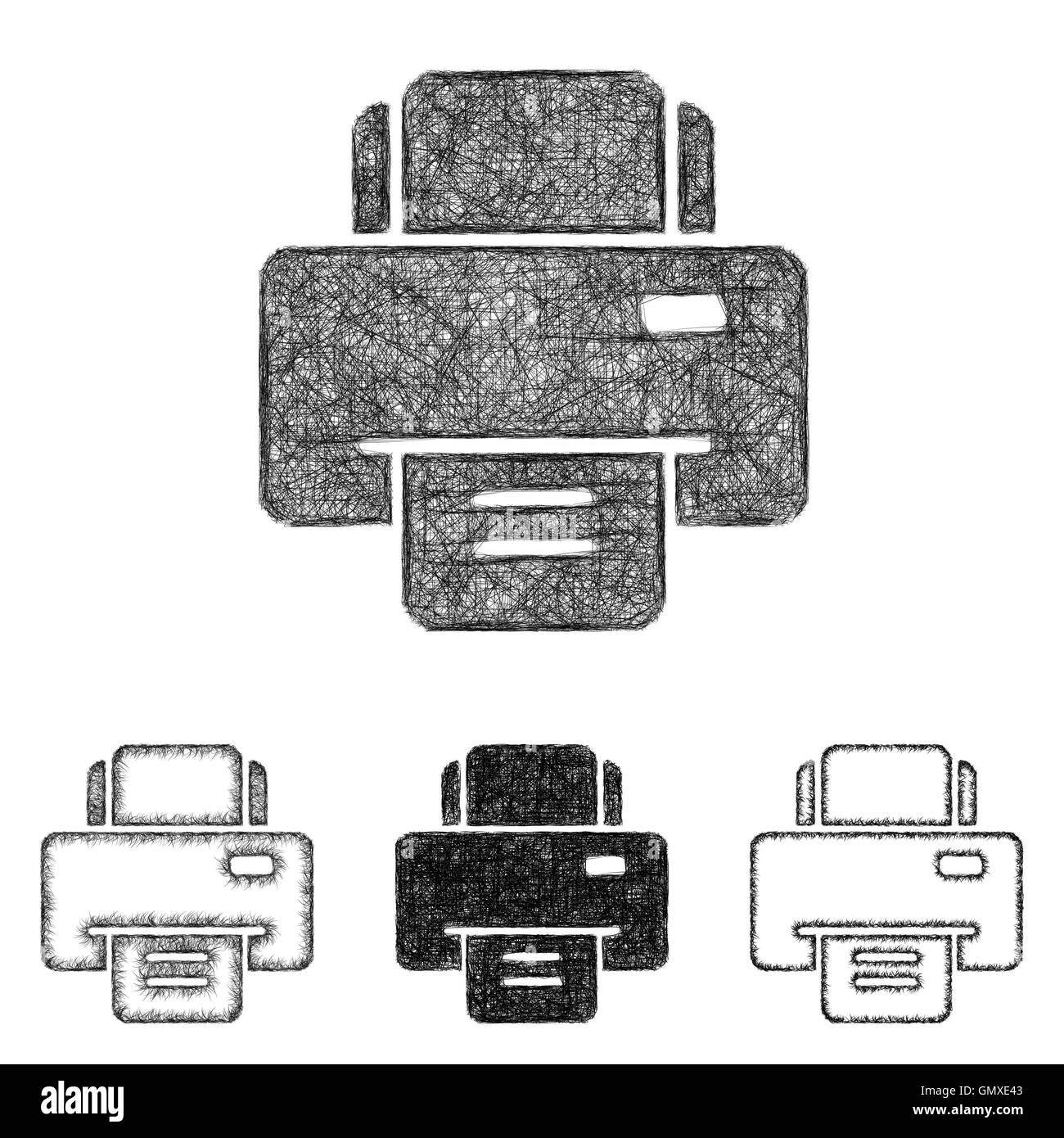 Printer icon set sketch line art Stock Vector Image & Art Alamy
