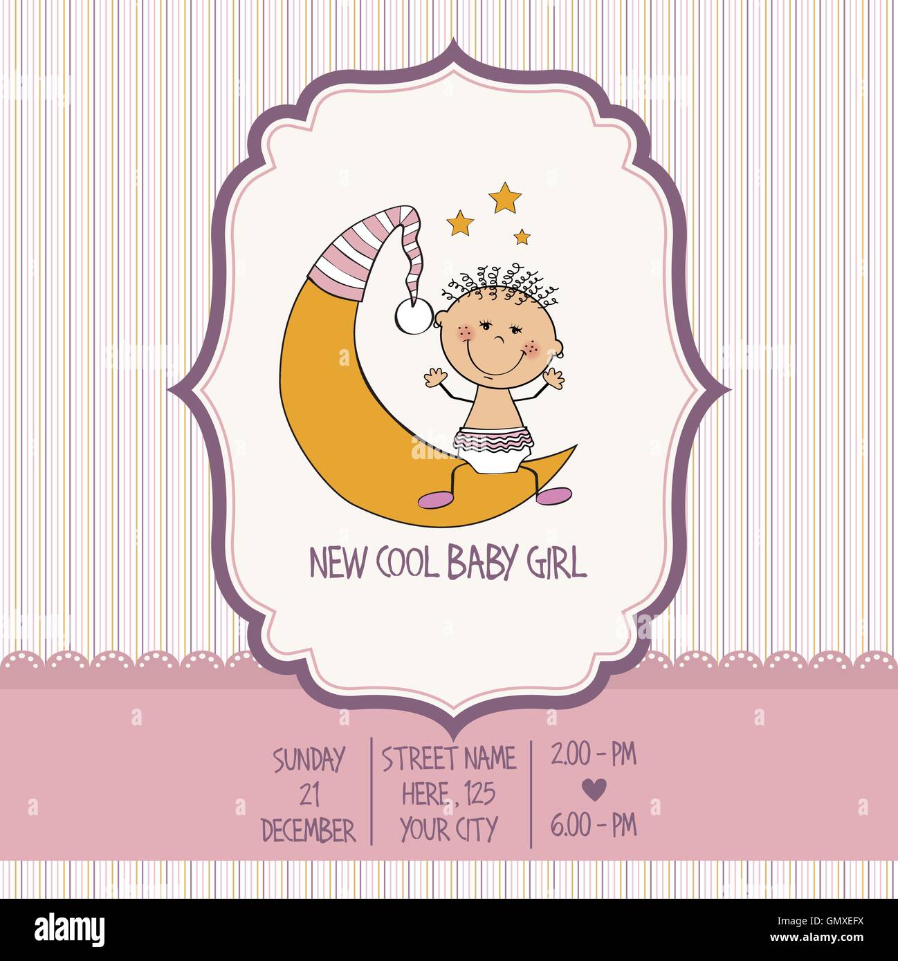 baby girl shower card Stock Vector Image & Art - Alamy
