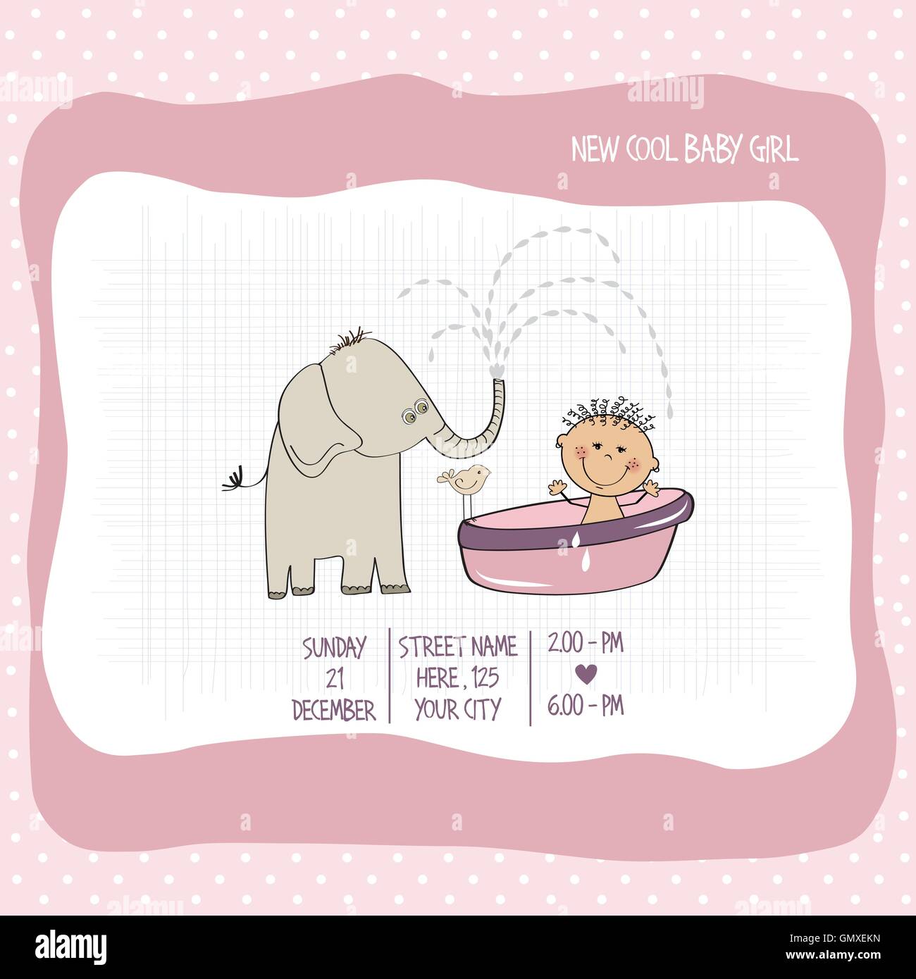 baby girl shower card Stock Vector Image & Art - Alamy