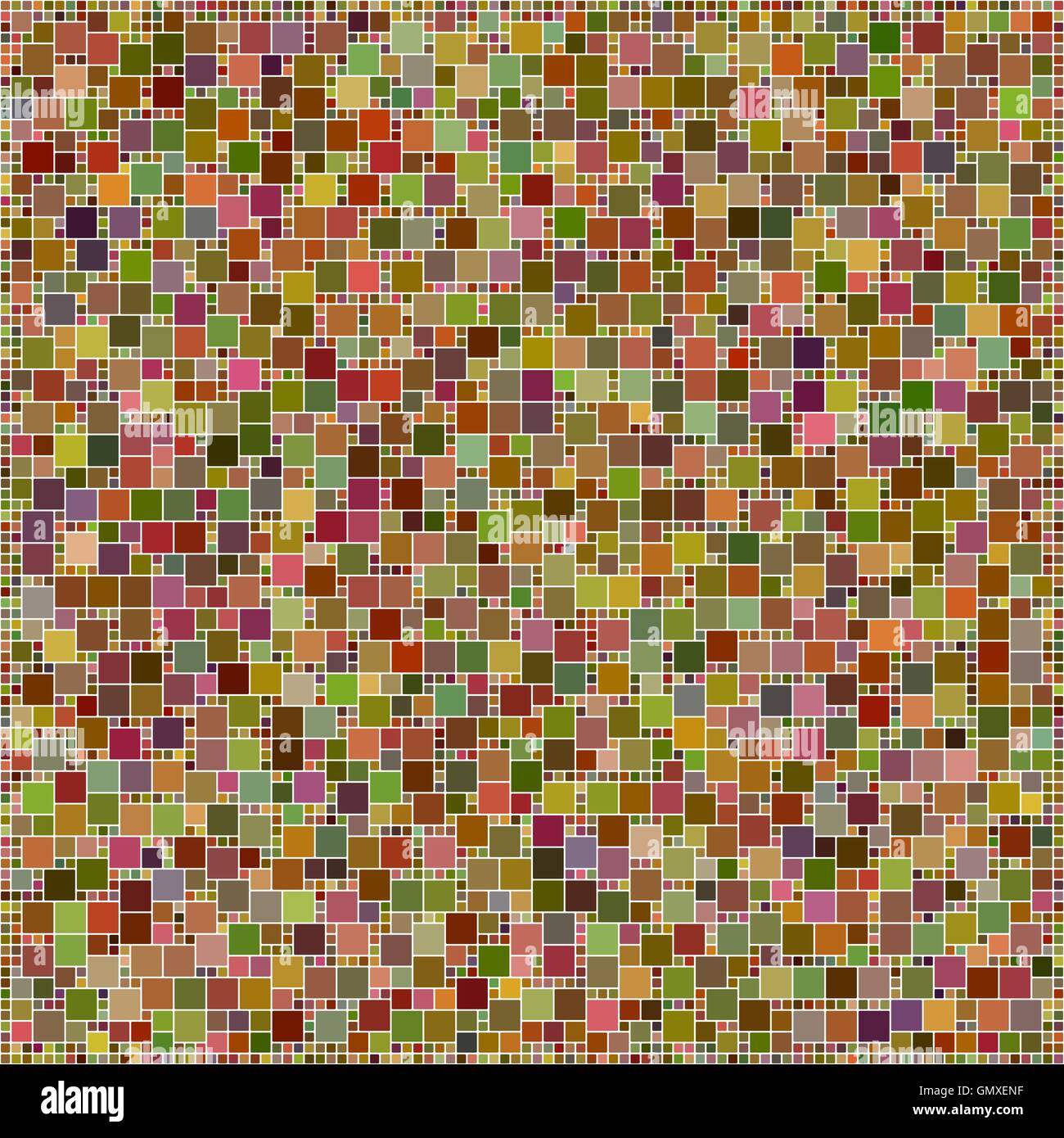 Brown colorful square mosaic design pattern Stock Vector
