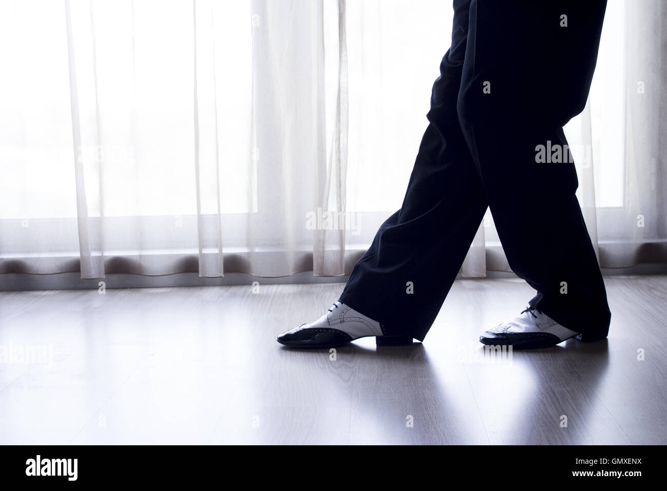 Black and white male dancing shoes Stock Photo - Alamy